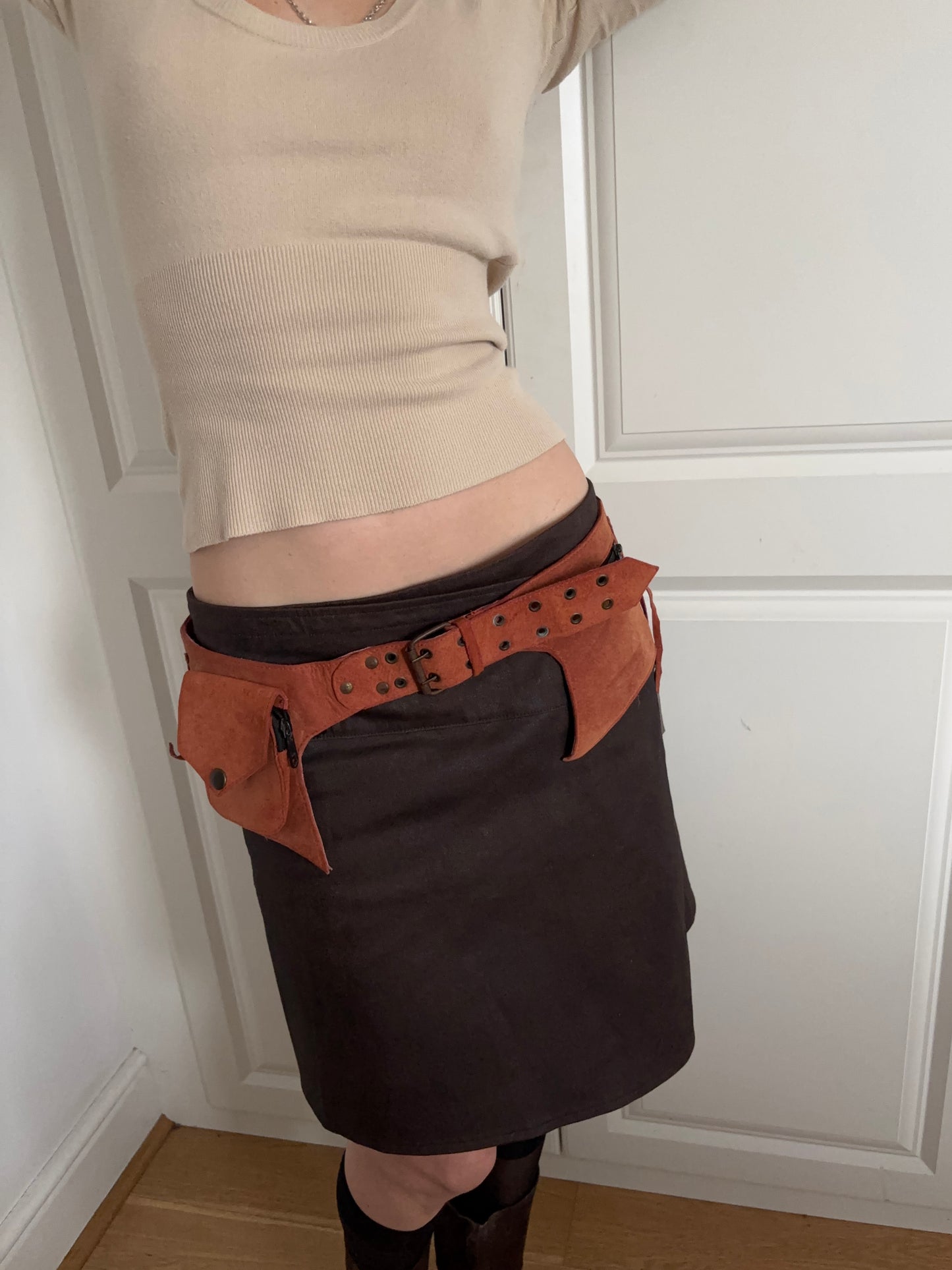 Vintage Suede Pocket Belt