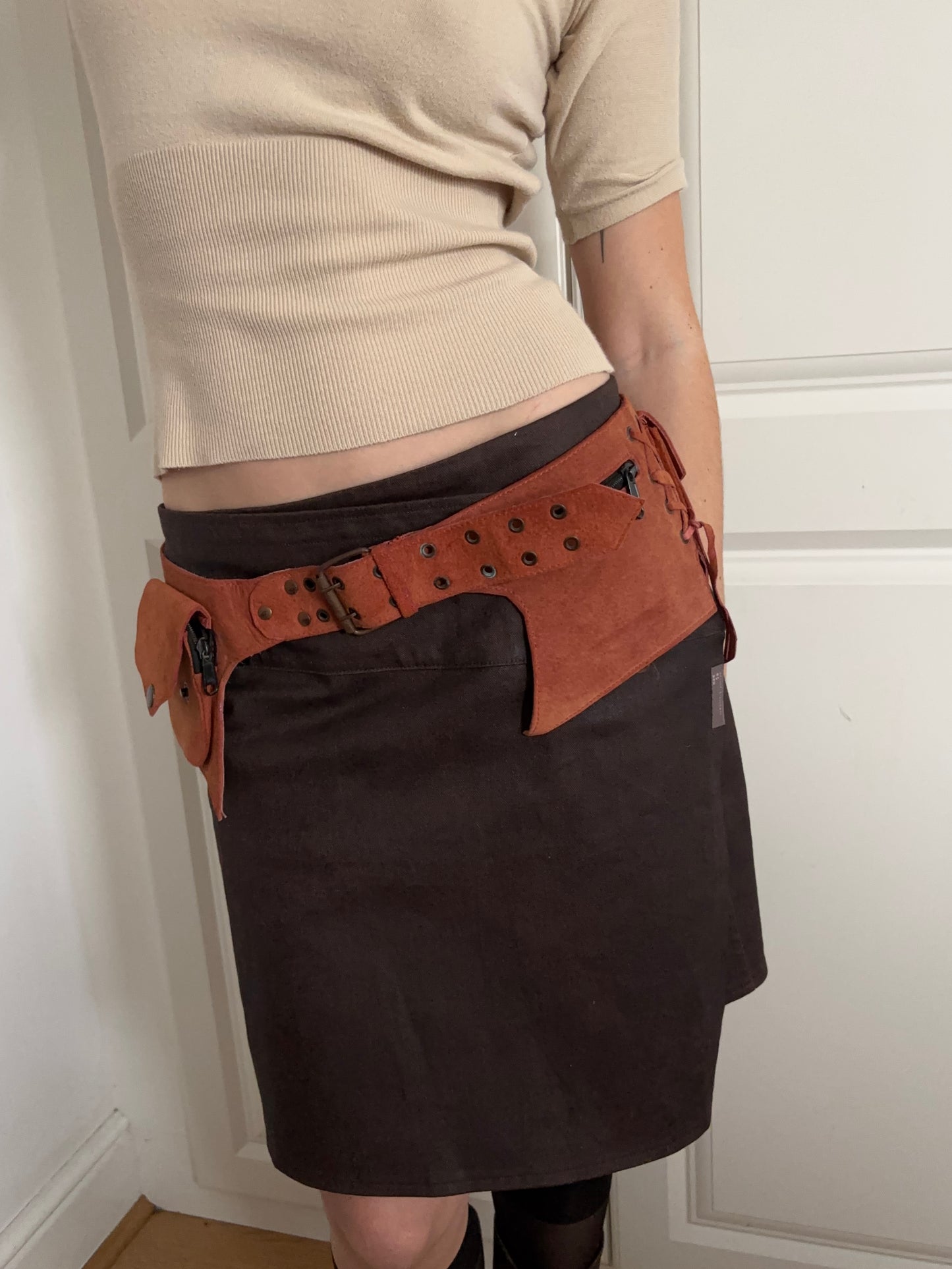 Vintage Suede Pocket Belt