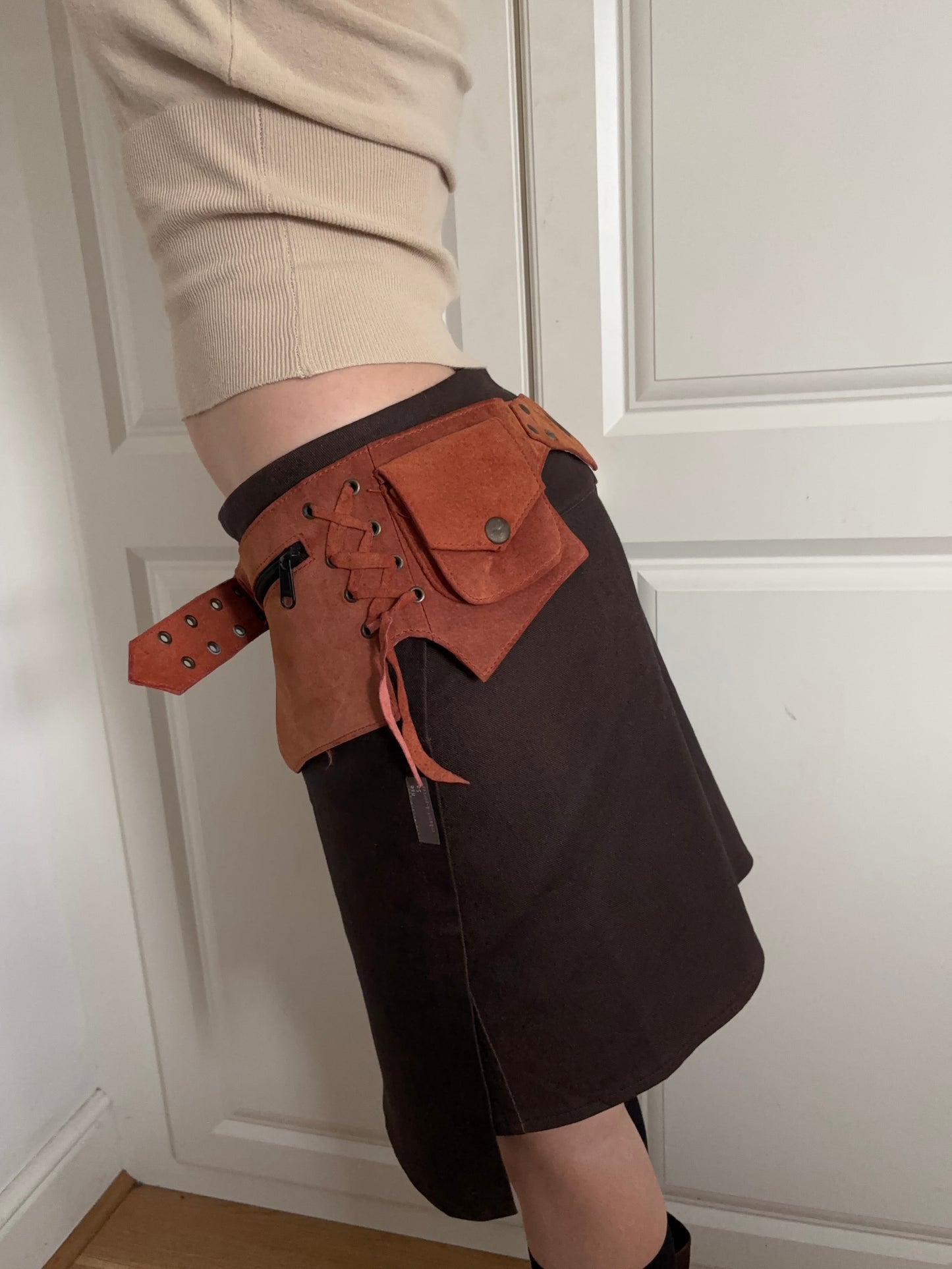 Vintage Suede Pocket Belt