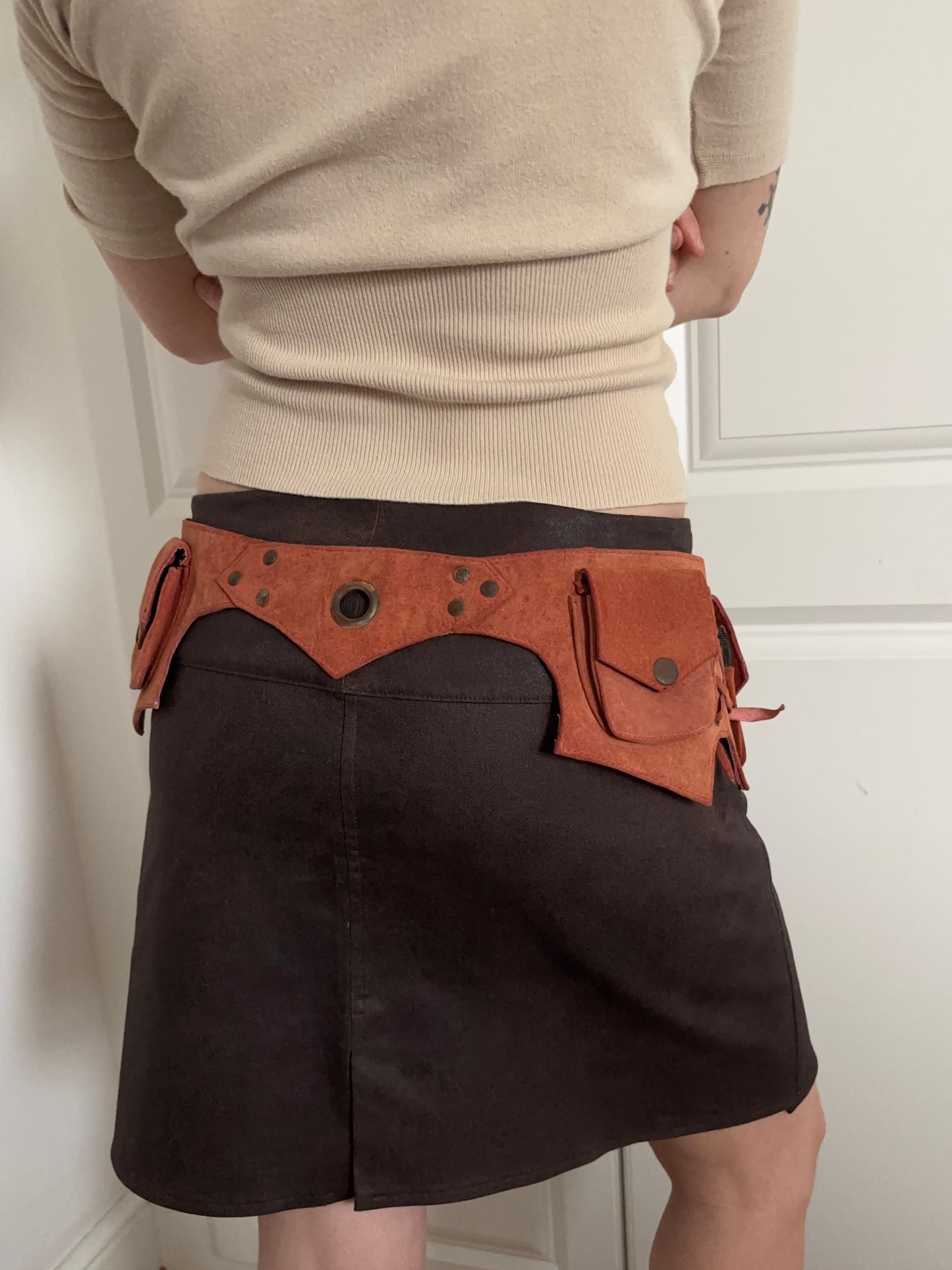 Vintage Suede Pocket Belt