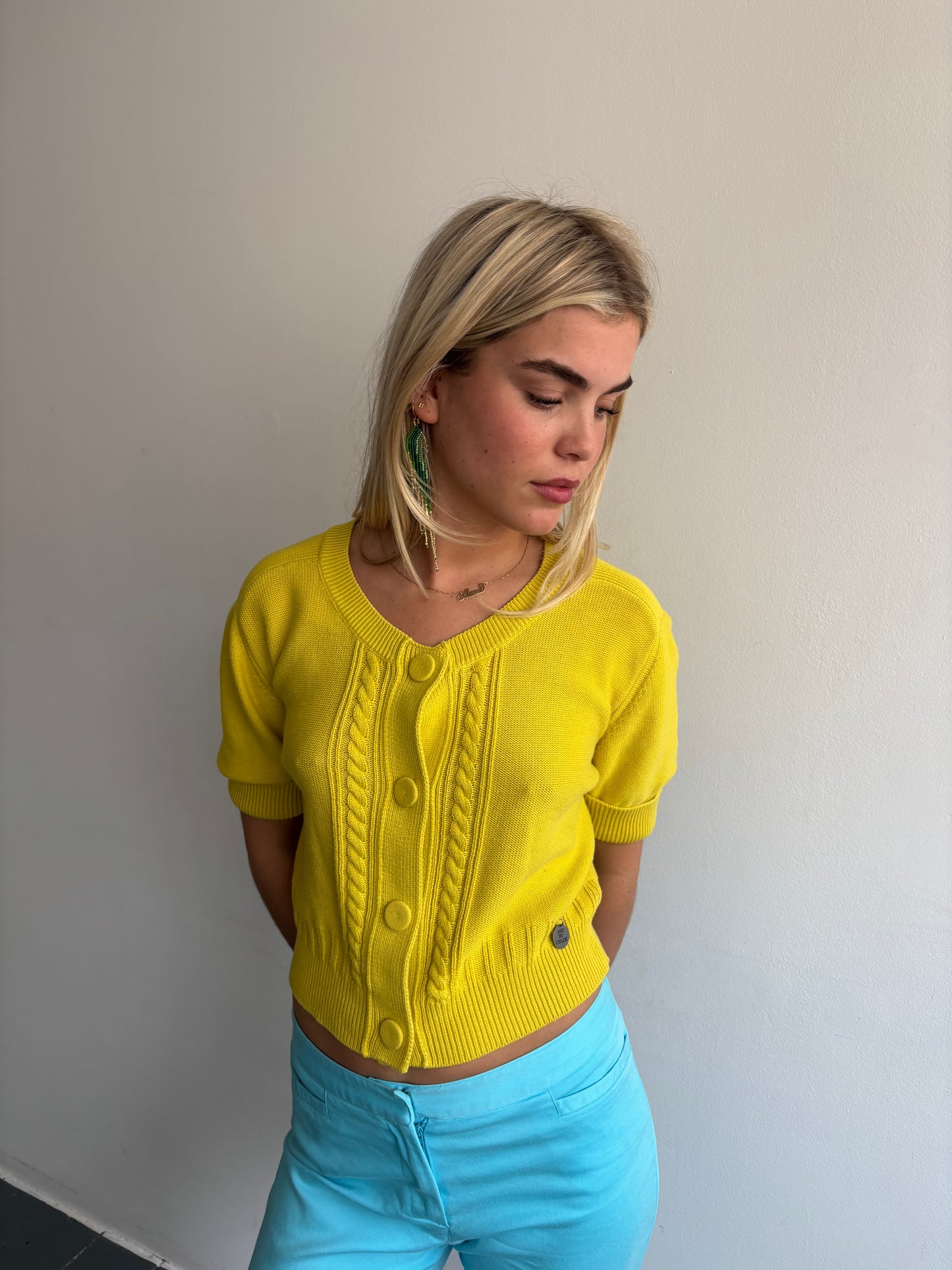 See by Chloé Yellow Knit Cardigan