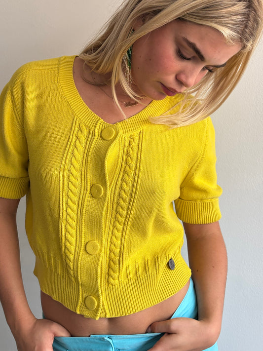 See by Chloé Yellow Knit Cardigan