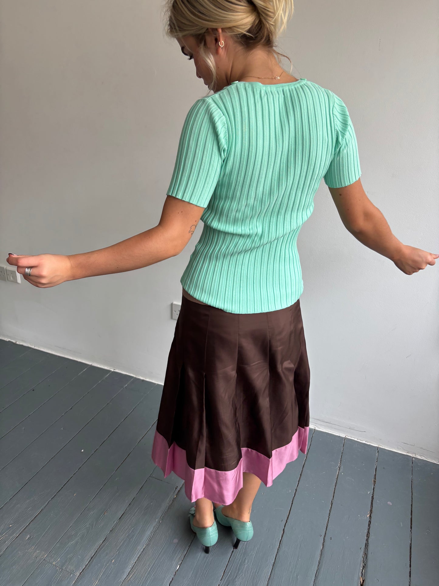 Vintage Seafoam Ribbed Top