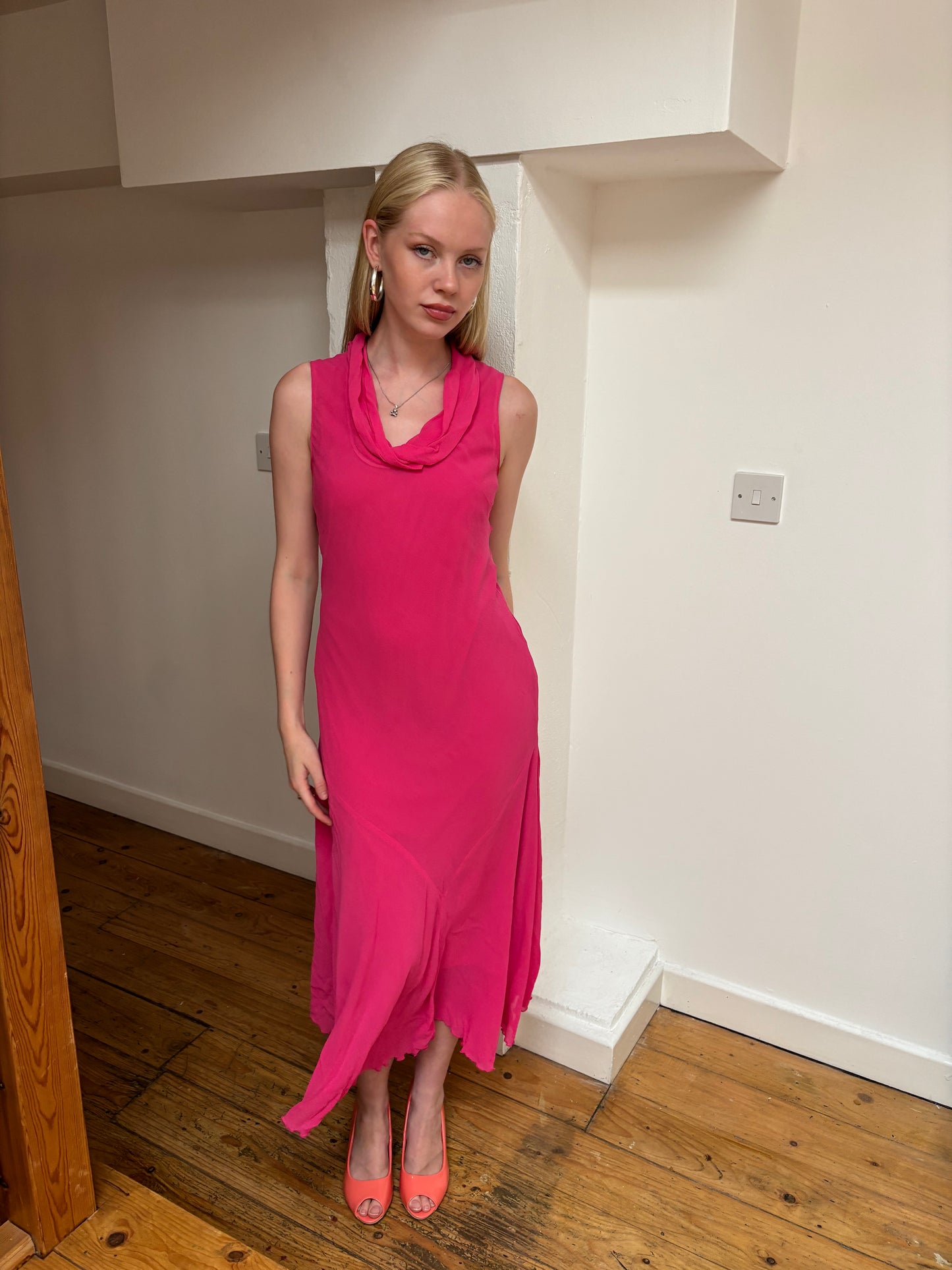 Carlo Colucci Hot Pink Silk Dress