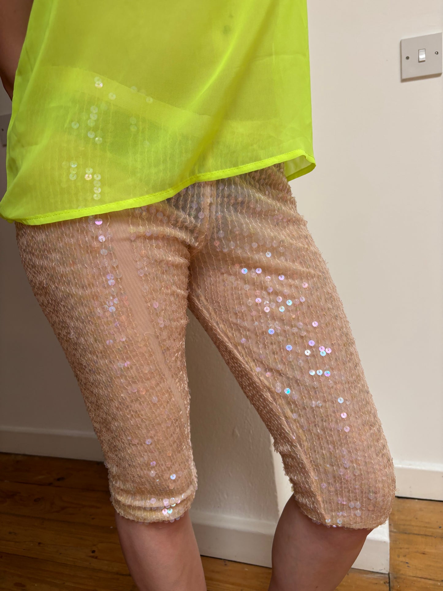 Patrizia Pepe Nude Sequin Capris