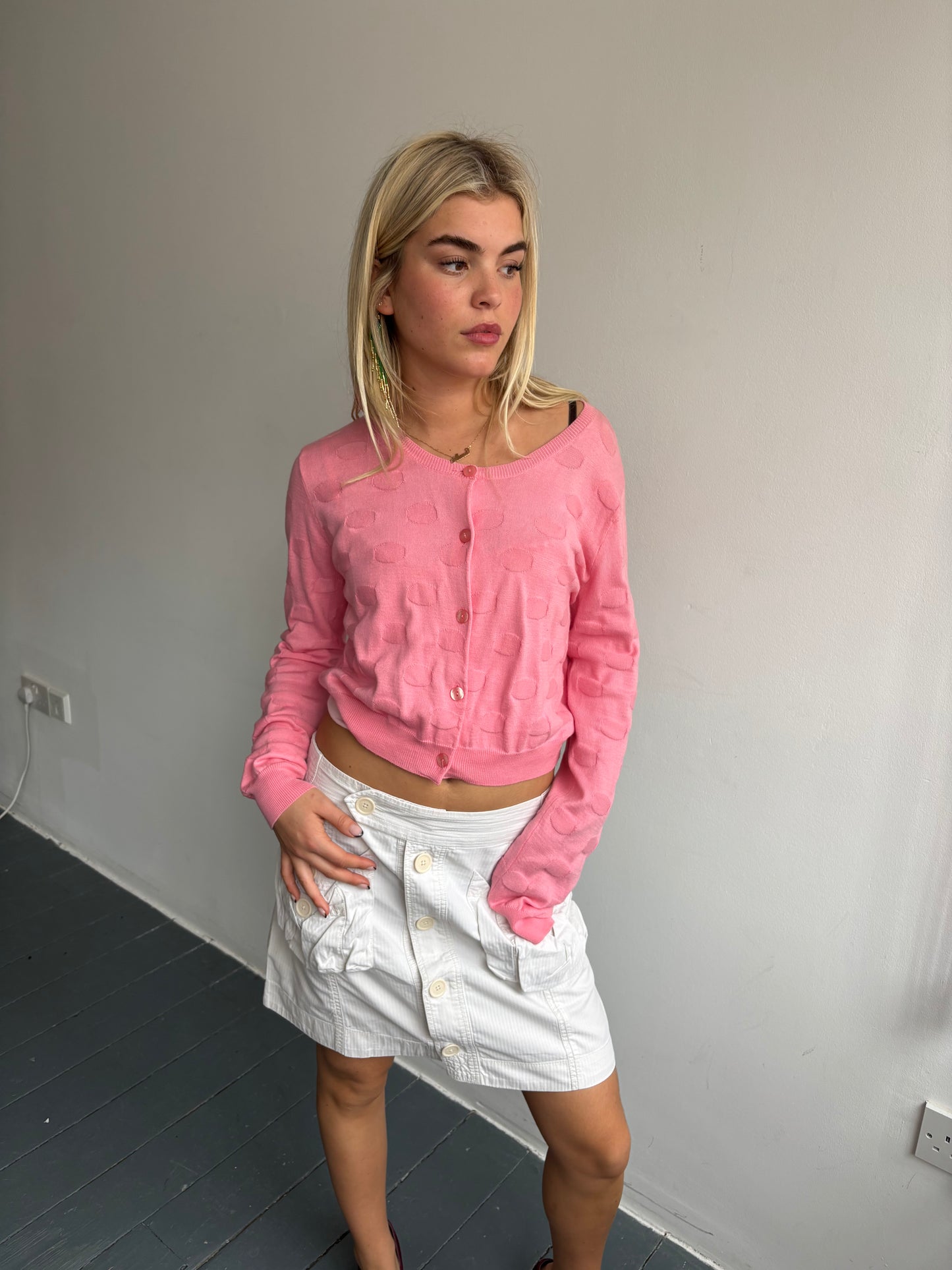 See by Chloé Pink Knit Cardigan