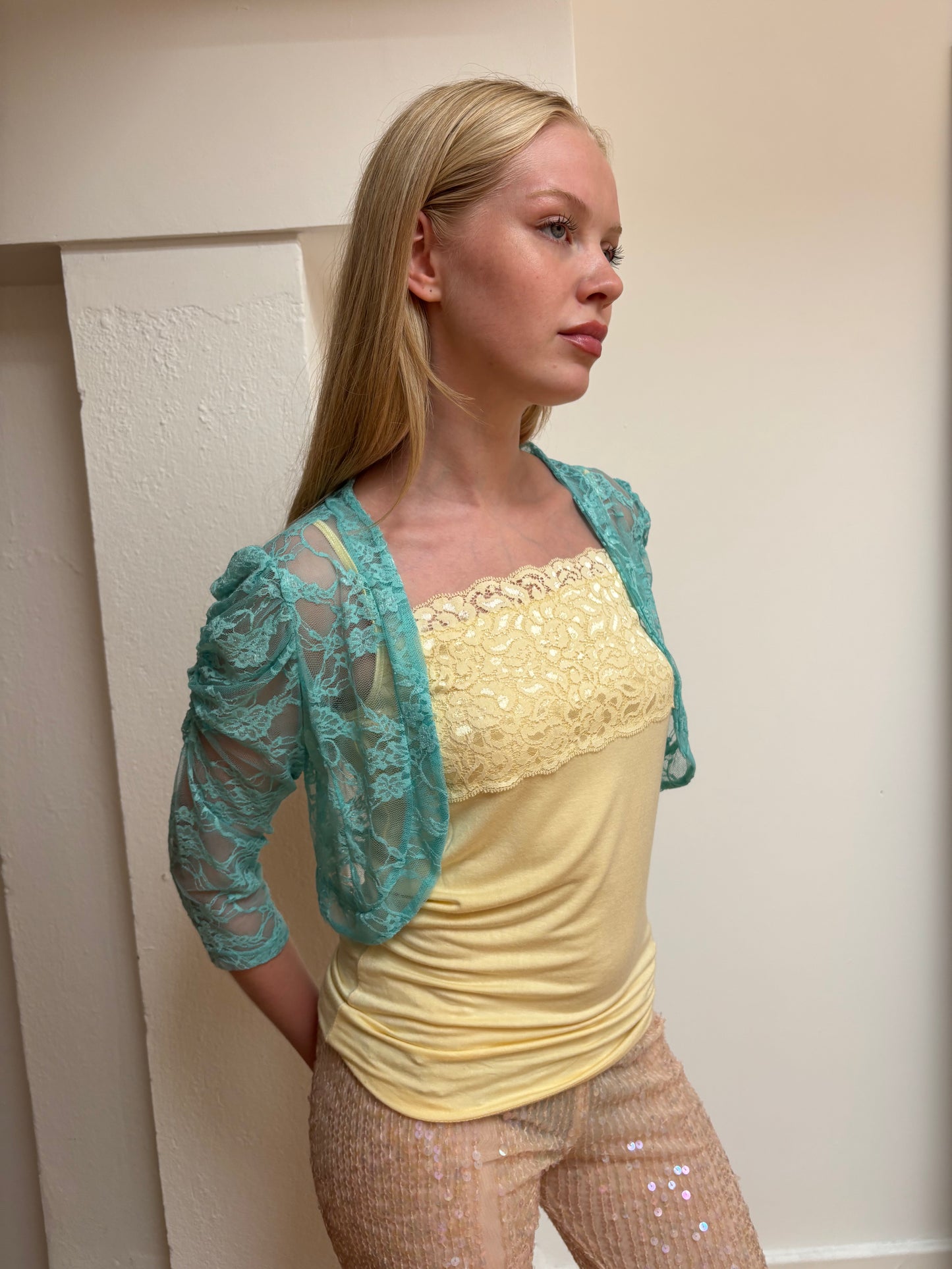 Vintage Yellow Lace Cami
