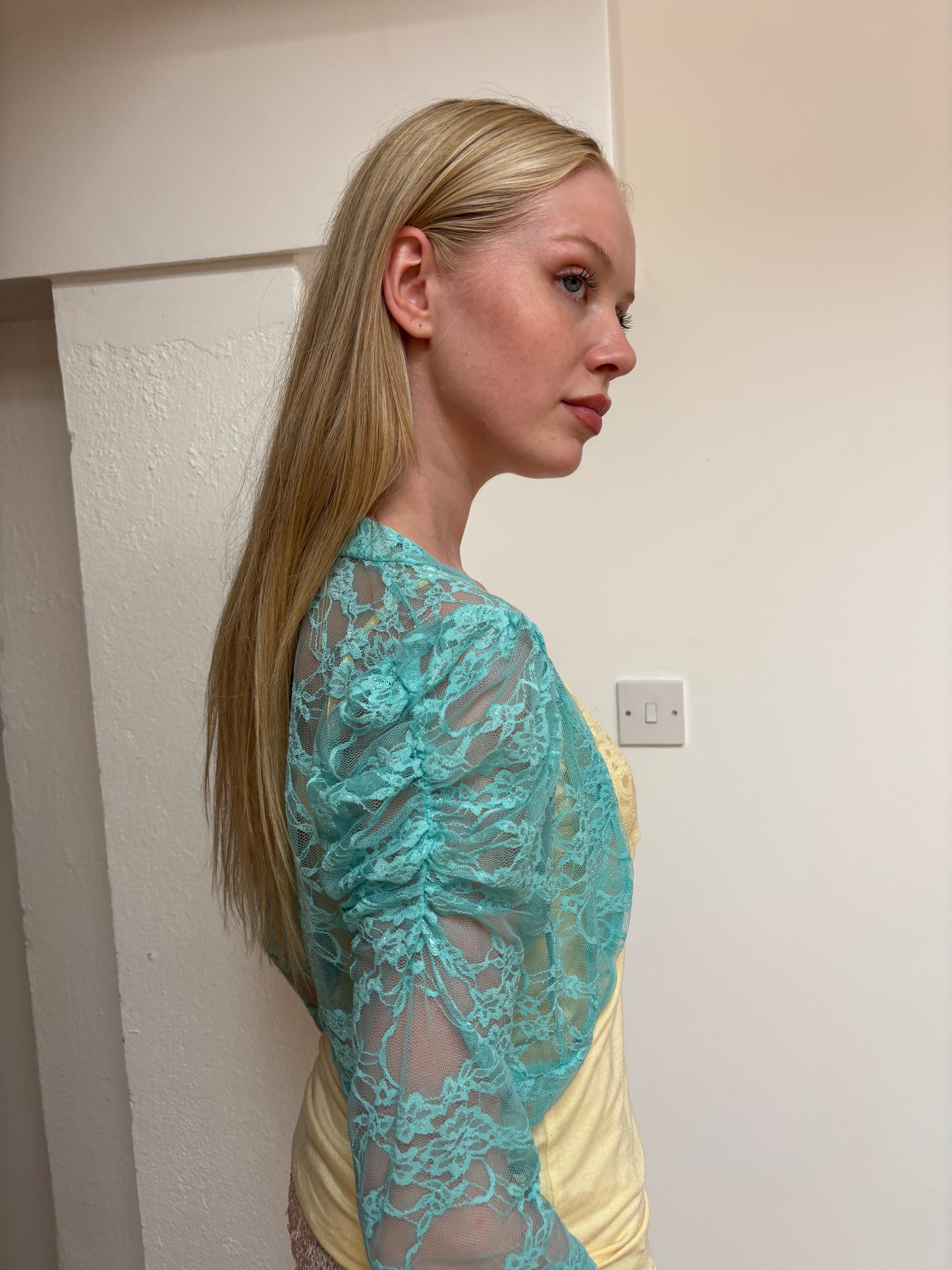 Vintage Turquoise Lace Bolero