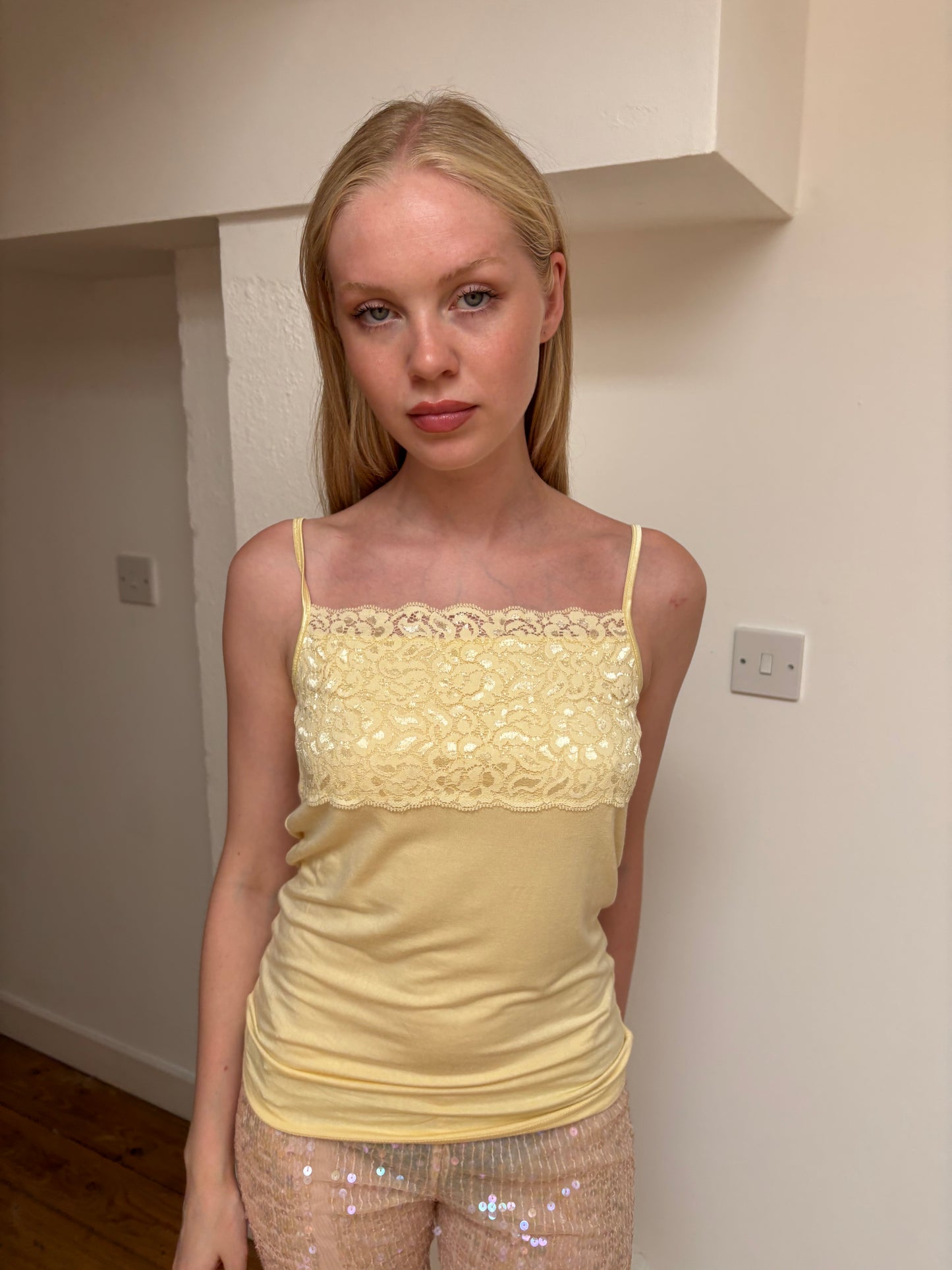 Vintage Yellow Lace Cami