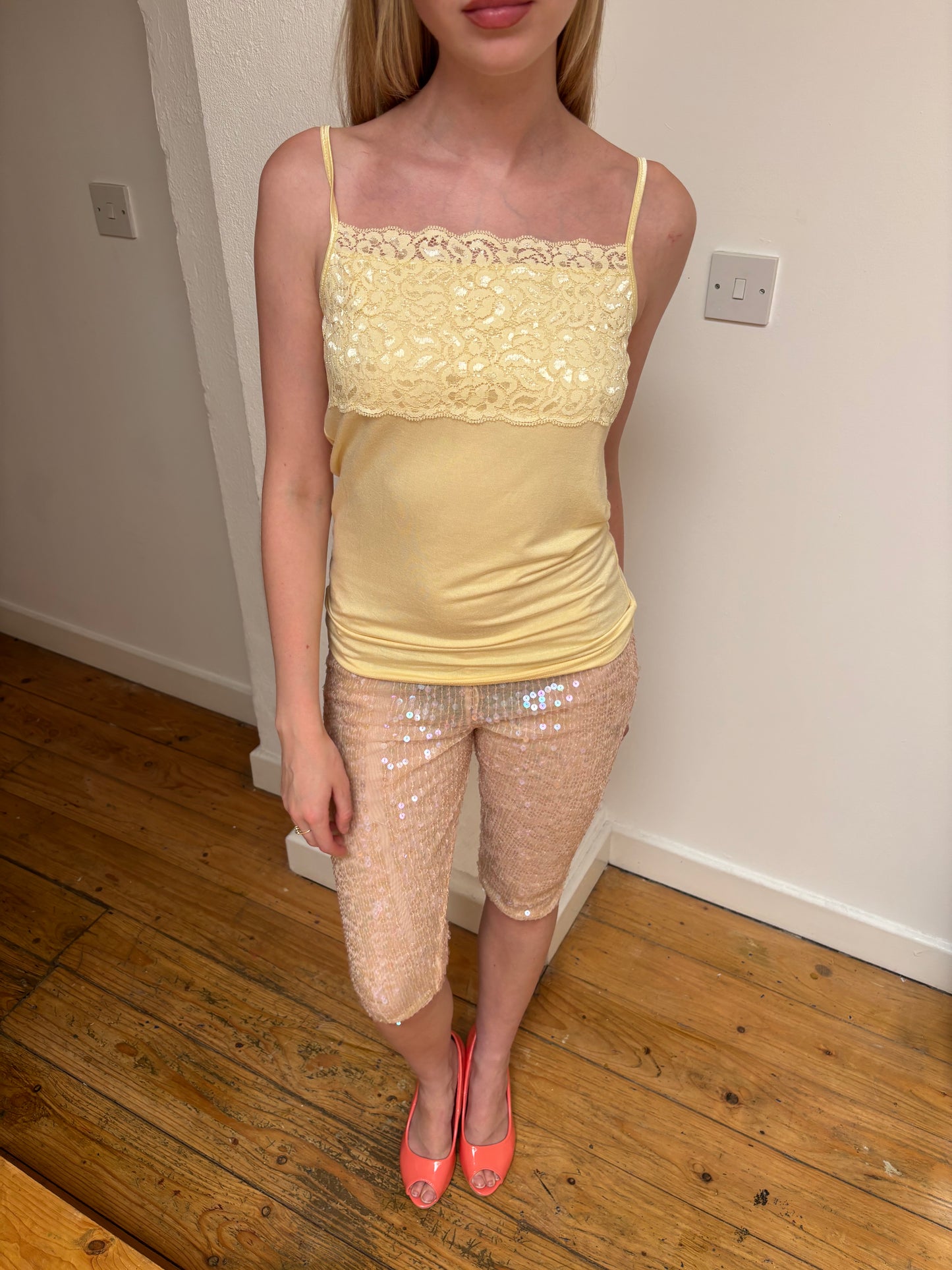 Vintage Yellow Lace Cami