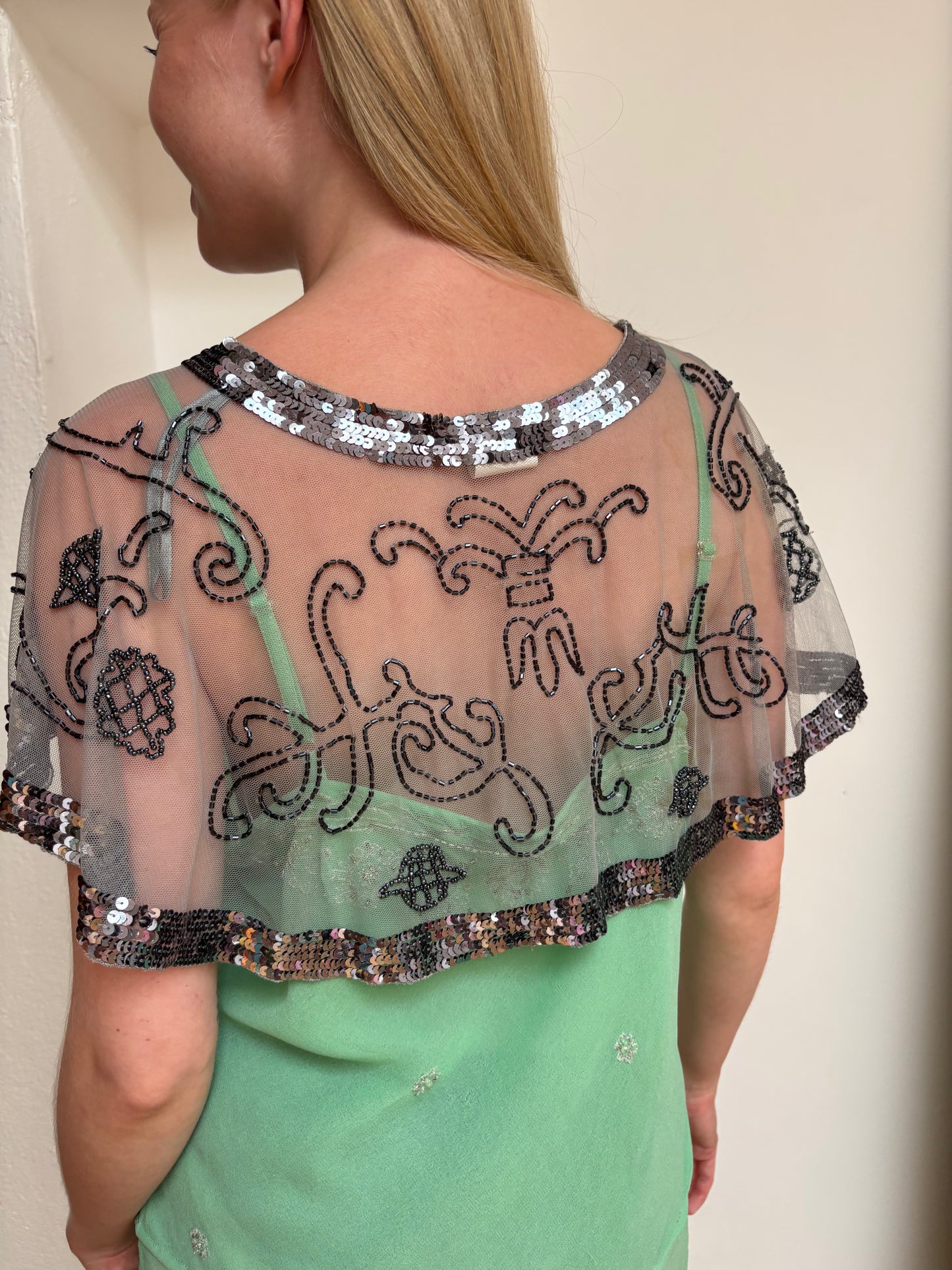 Pilot Grey Sequin Cape