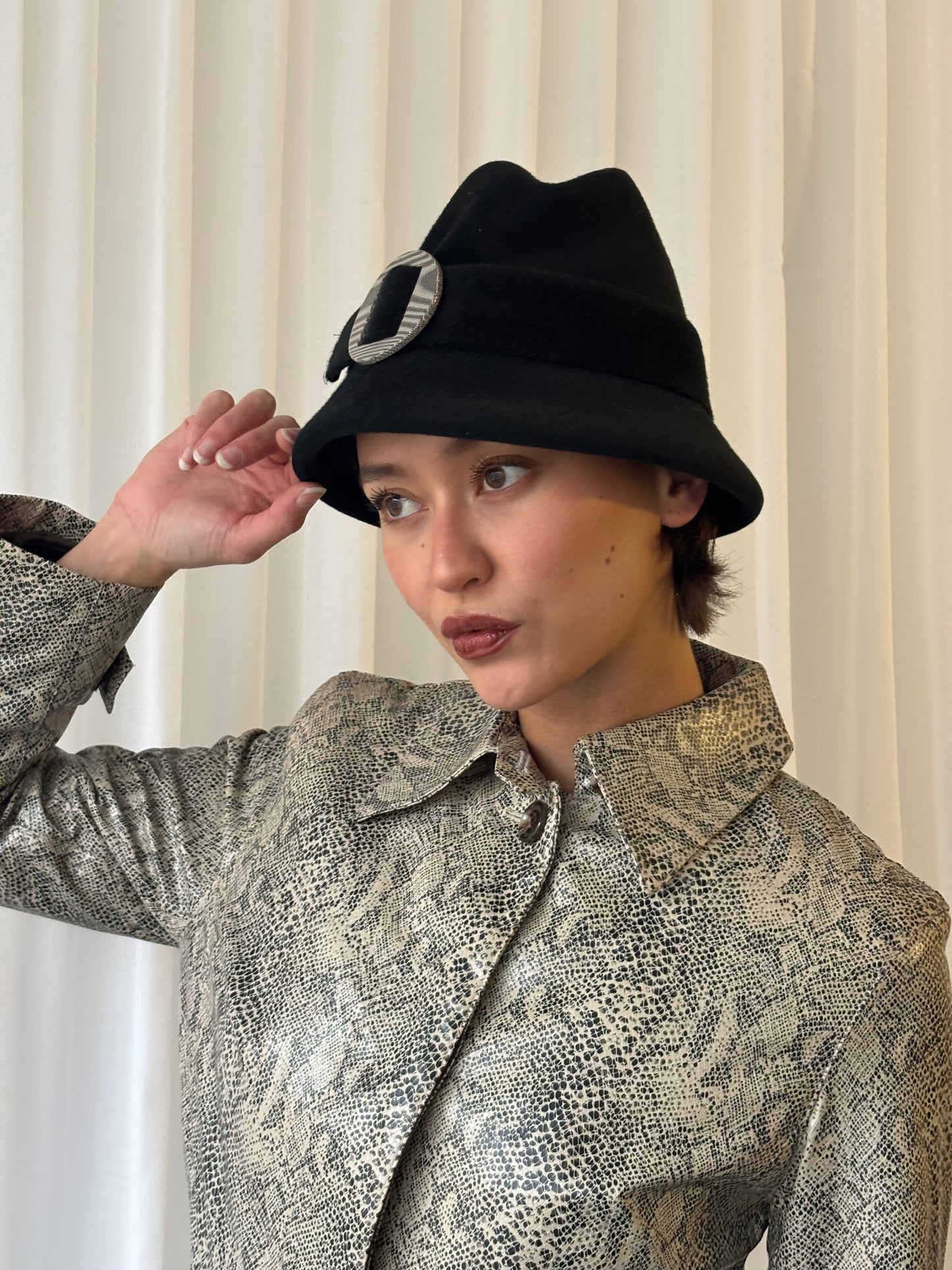 Vintage Black Wool Hat