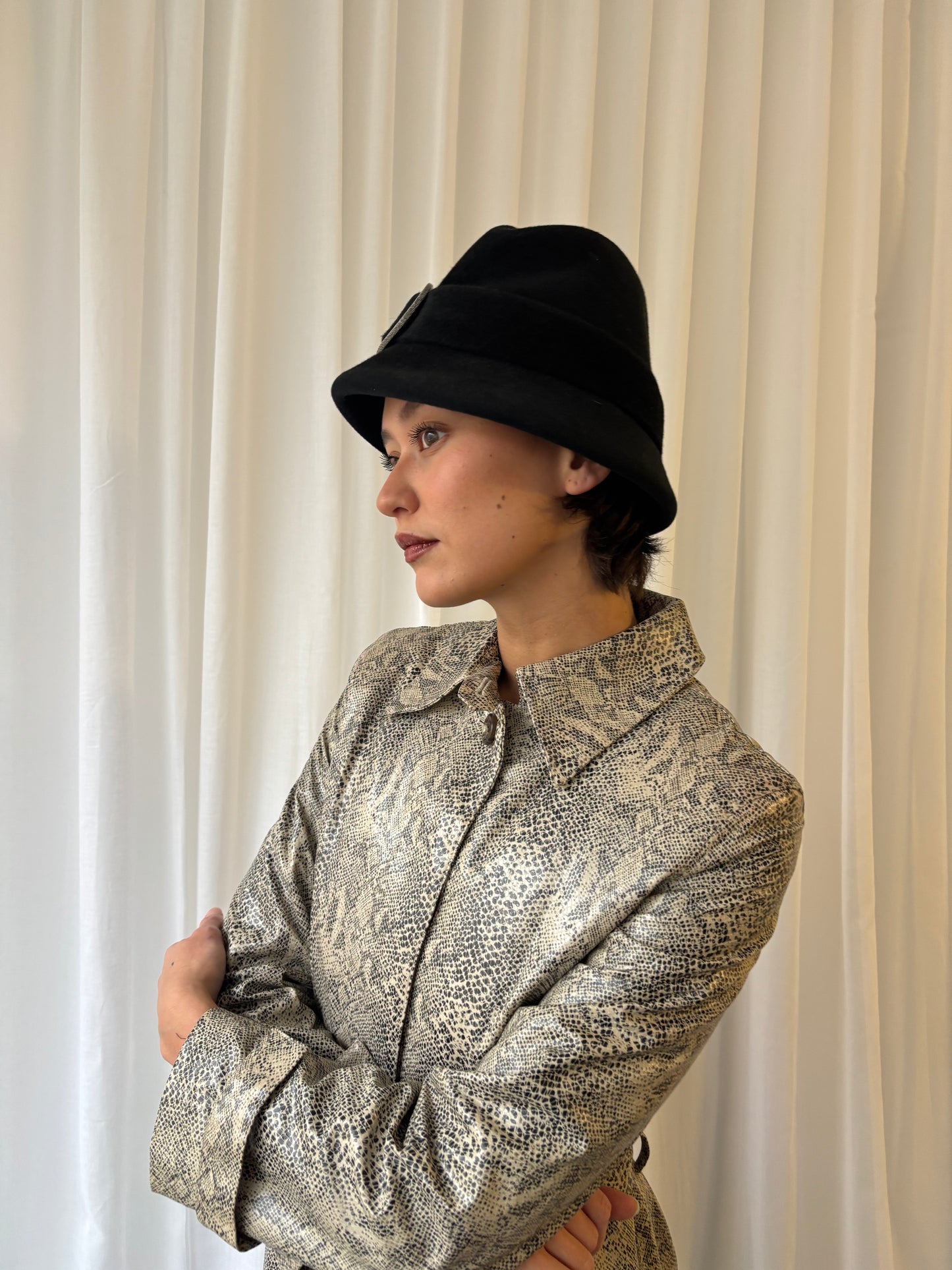 Vintage Black Wool Hat