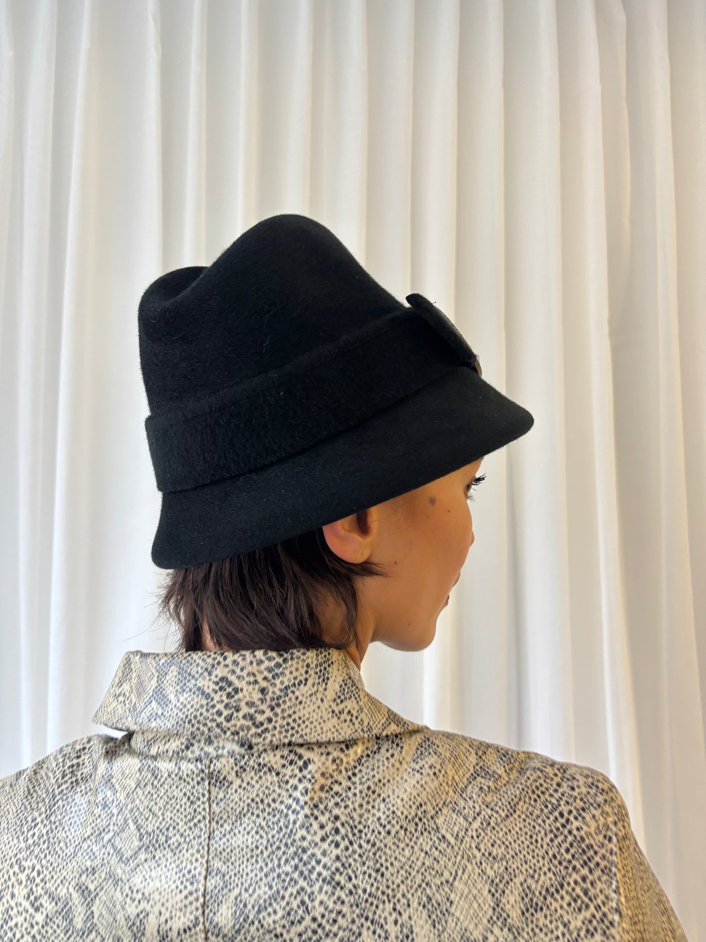 Vintage Black Wool Hat
