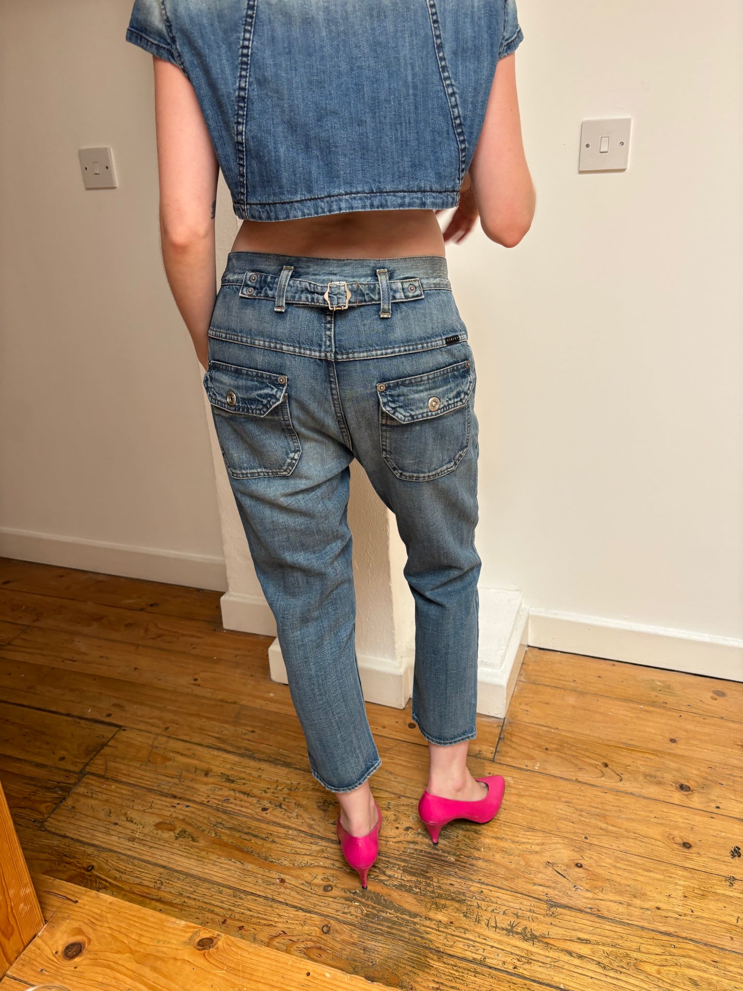 Sisley Blue Denim Capris