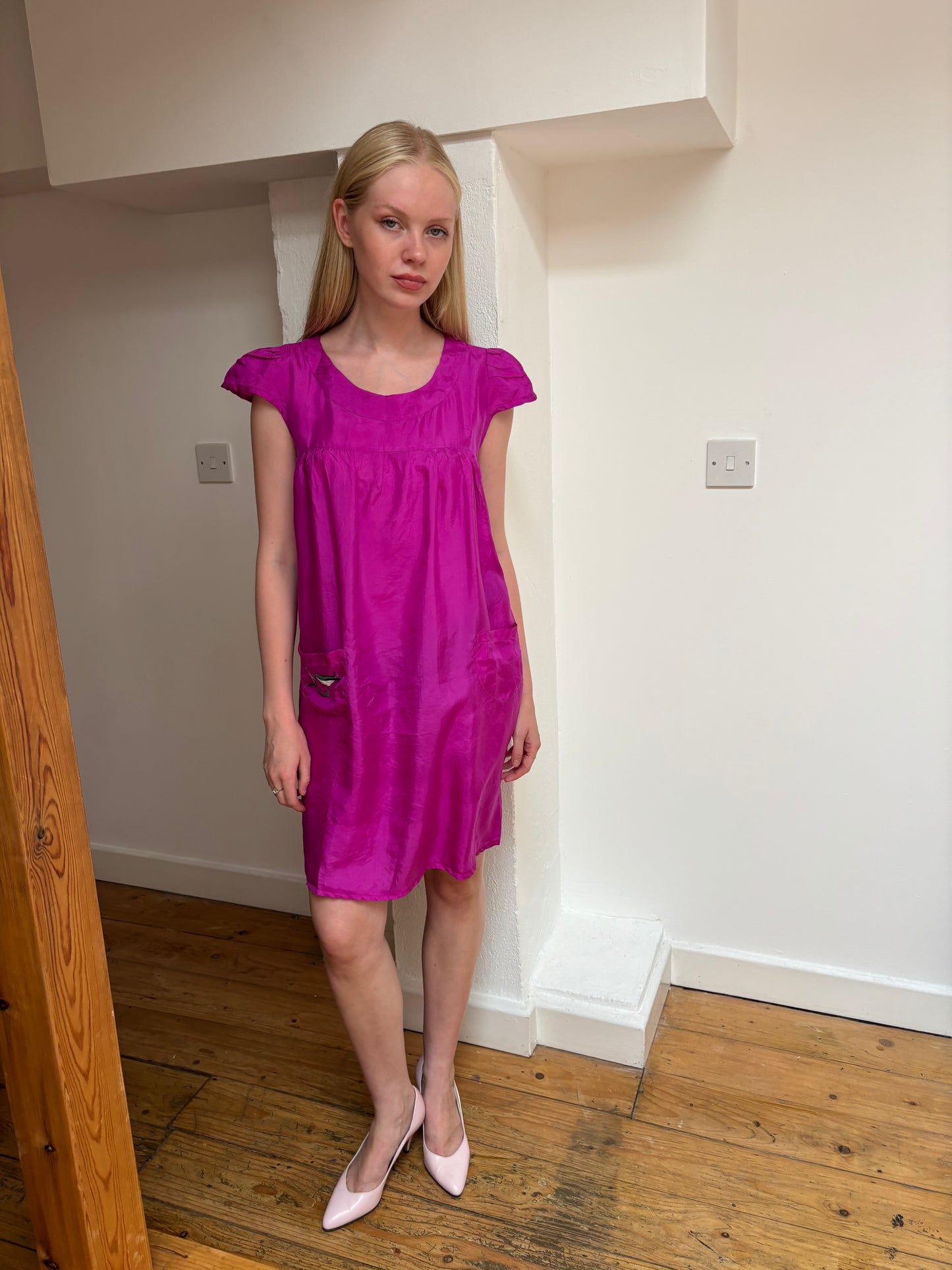 Ballaju Cerise Silk Dress