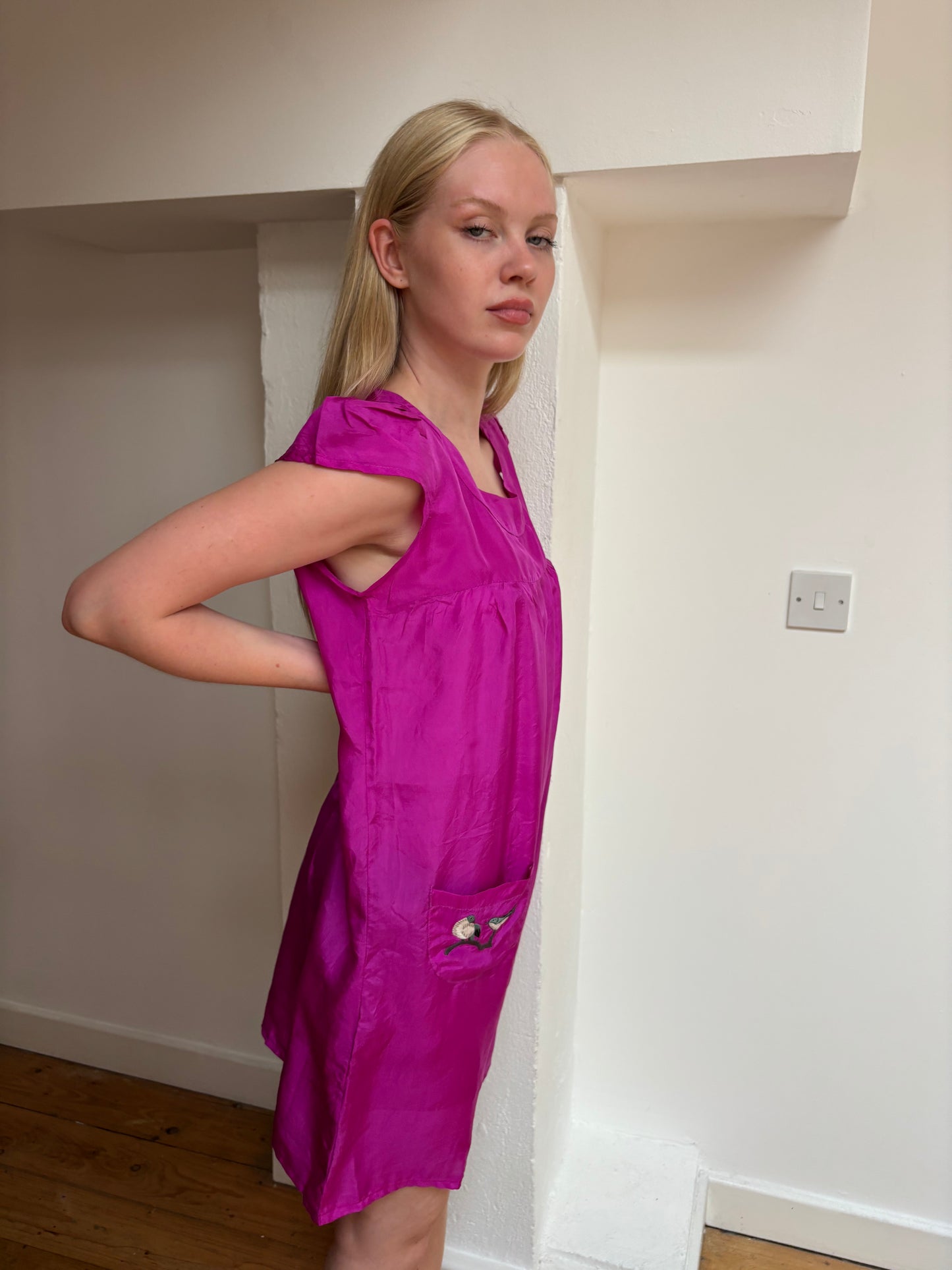 Ballaju Cerise Silk Dress