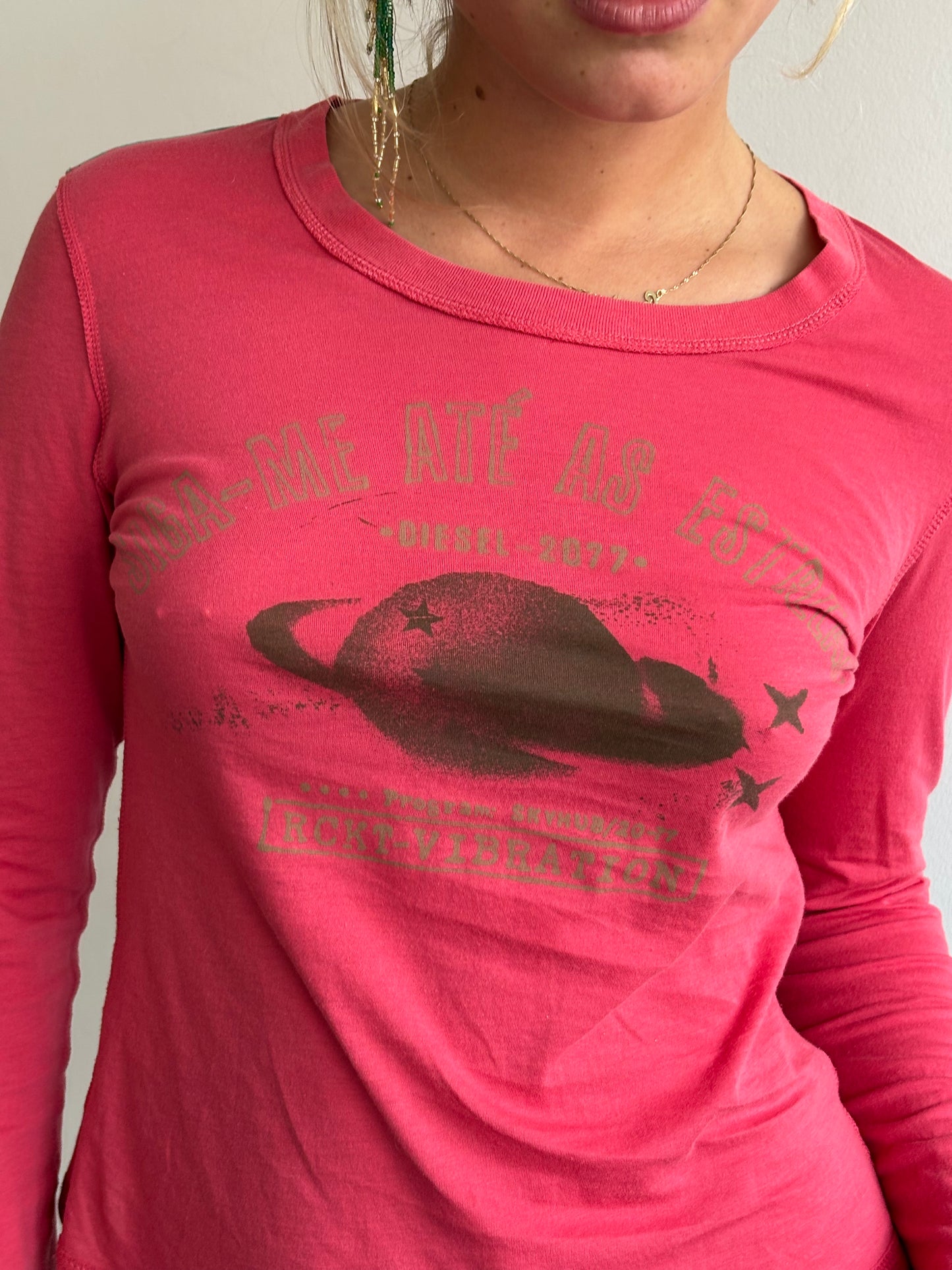 Diesel Pink Long Sleeve T-shirt