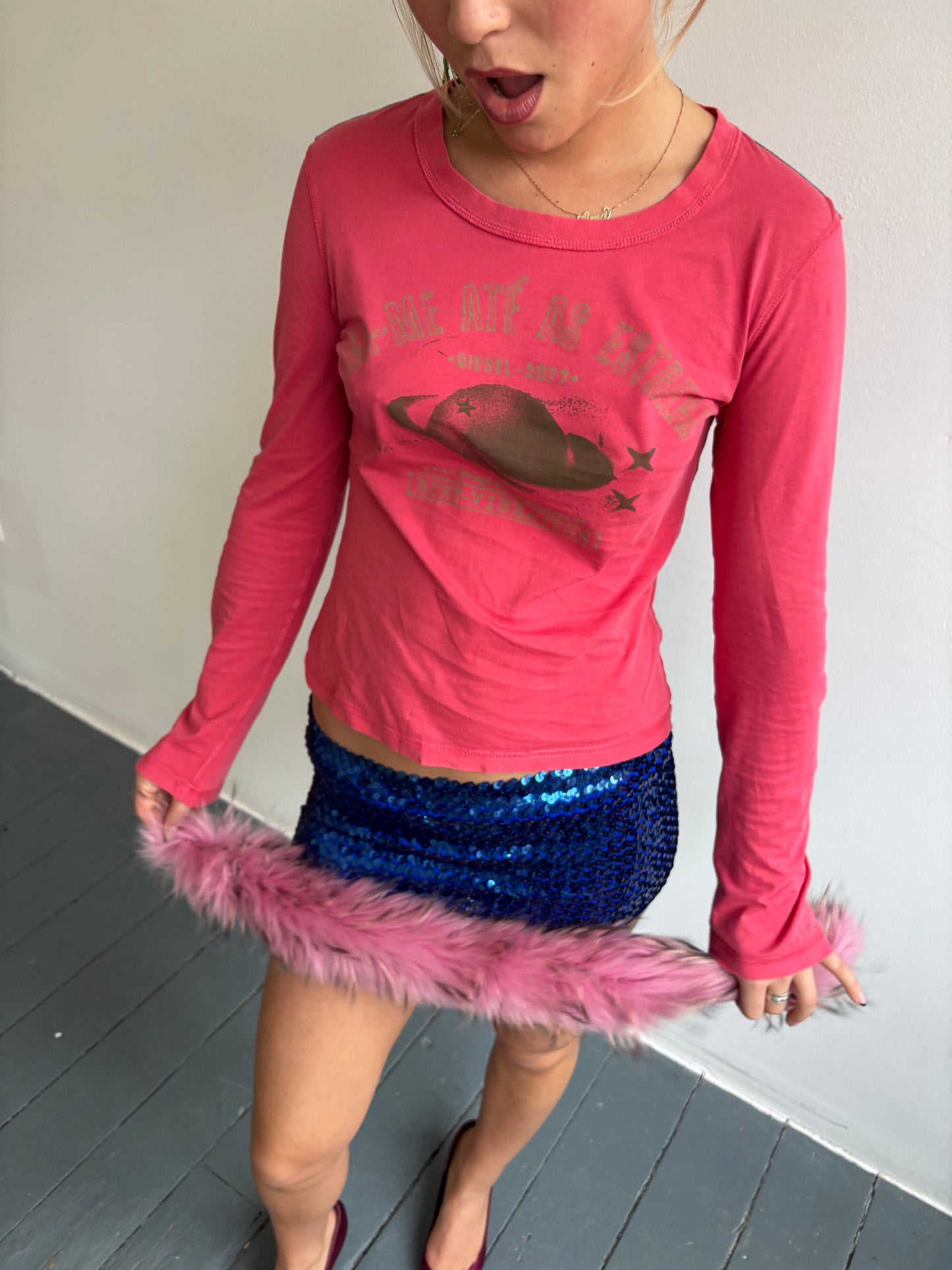 Diesel Pink Long Sleeve T-shirt