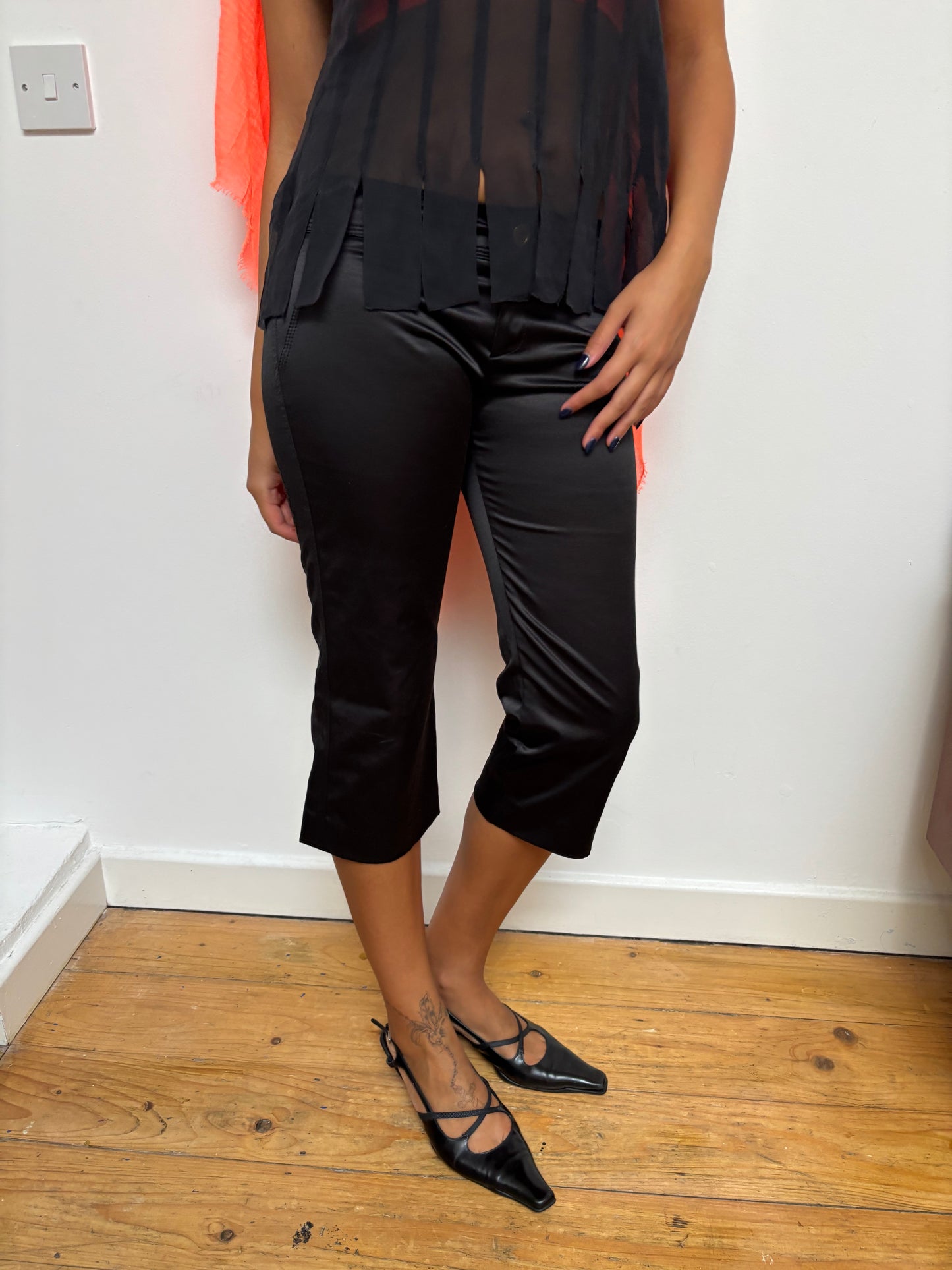 Marquis Black Satin Capris