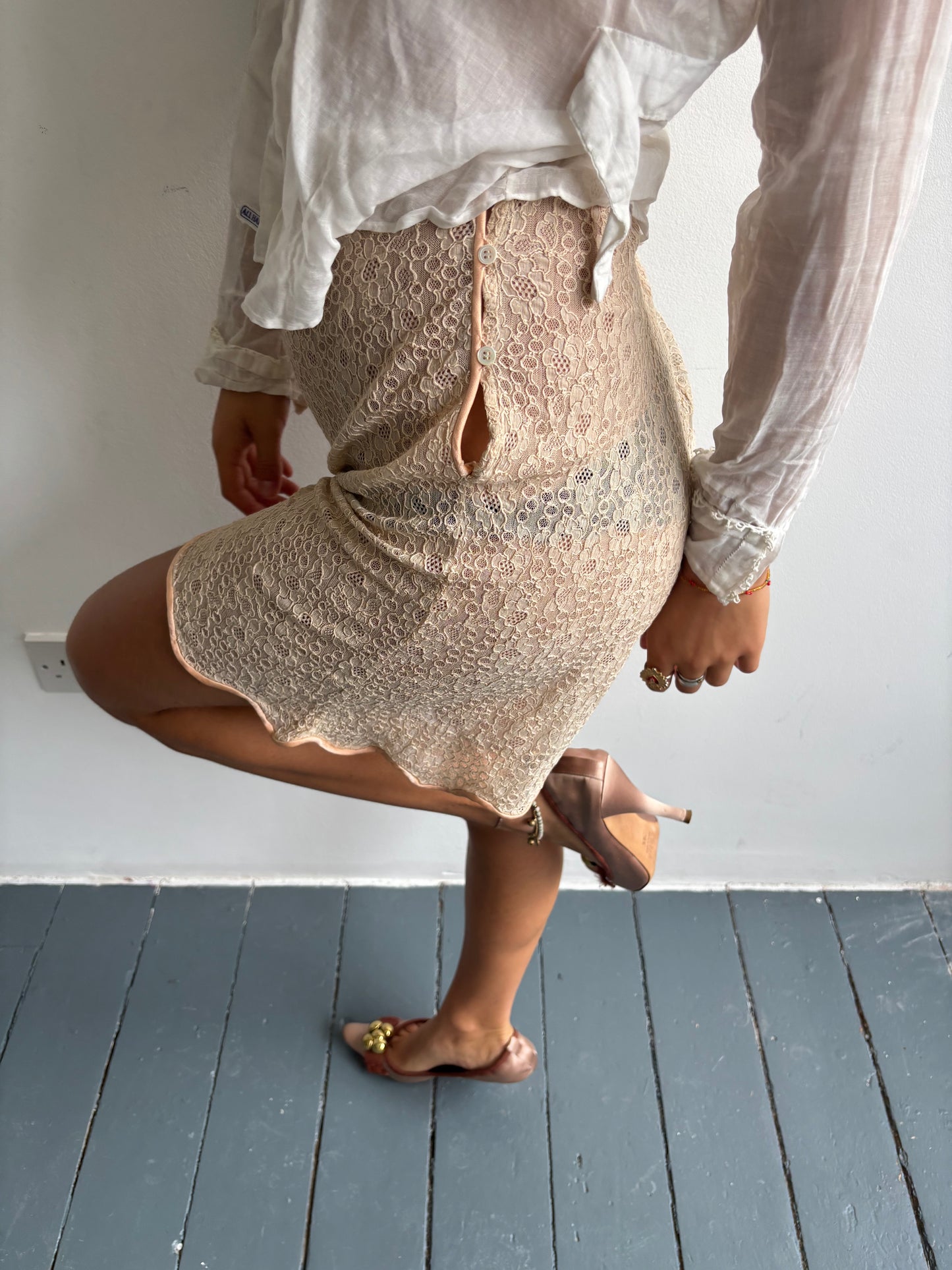 Vintage 1930s Nude Lace Shorts