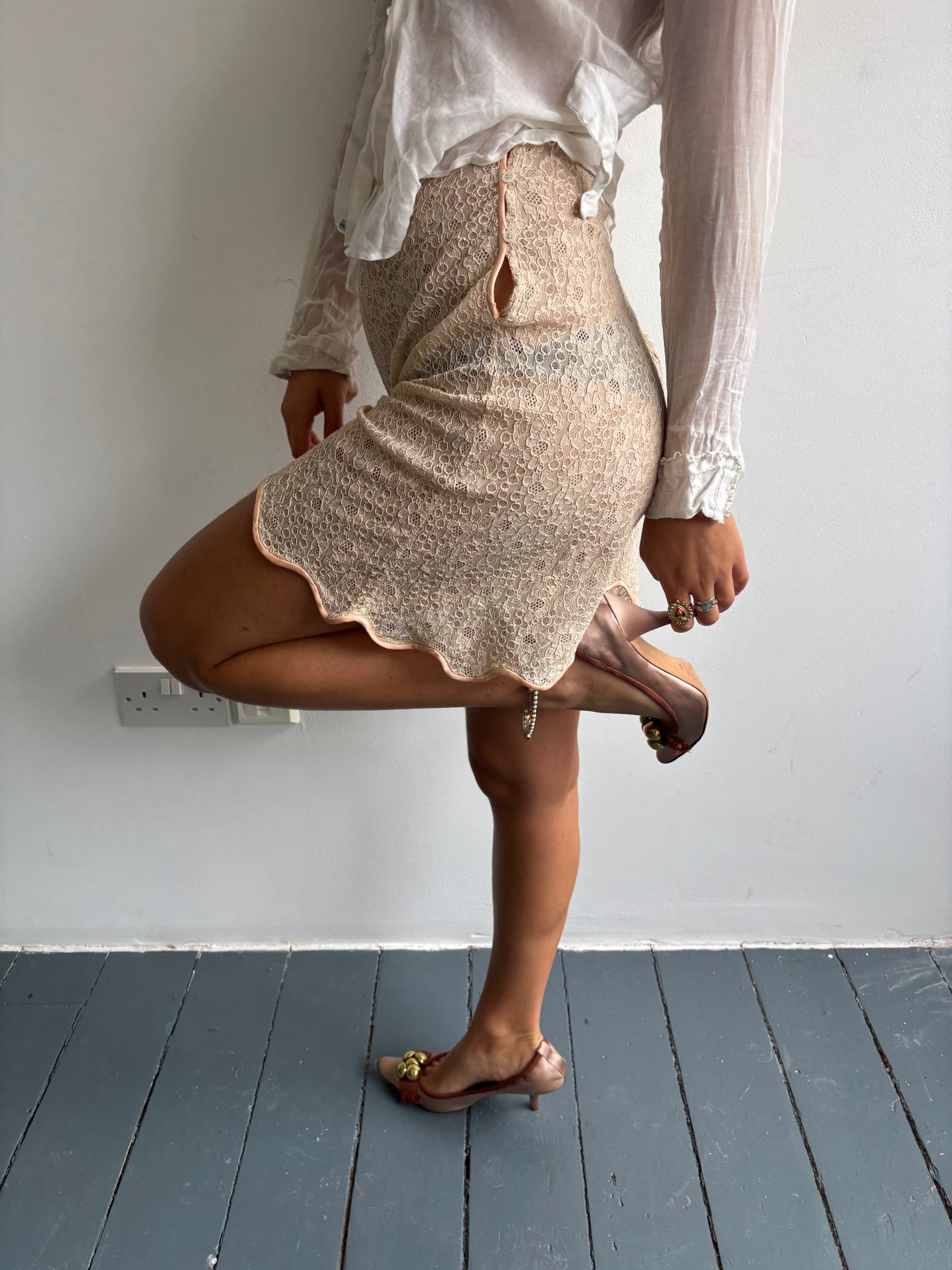 Vintage 1930s Nude Lace Shorts