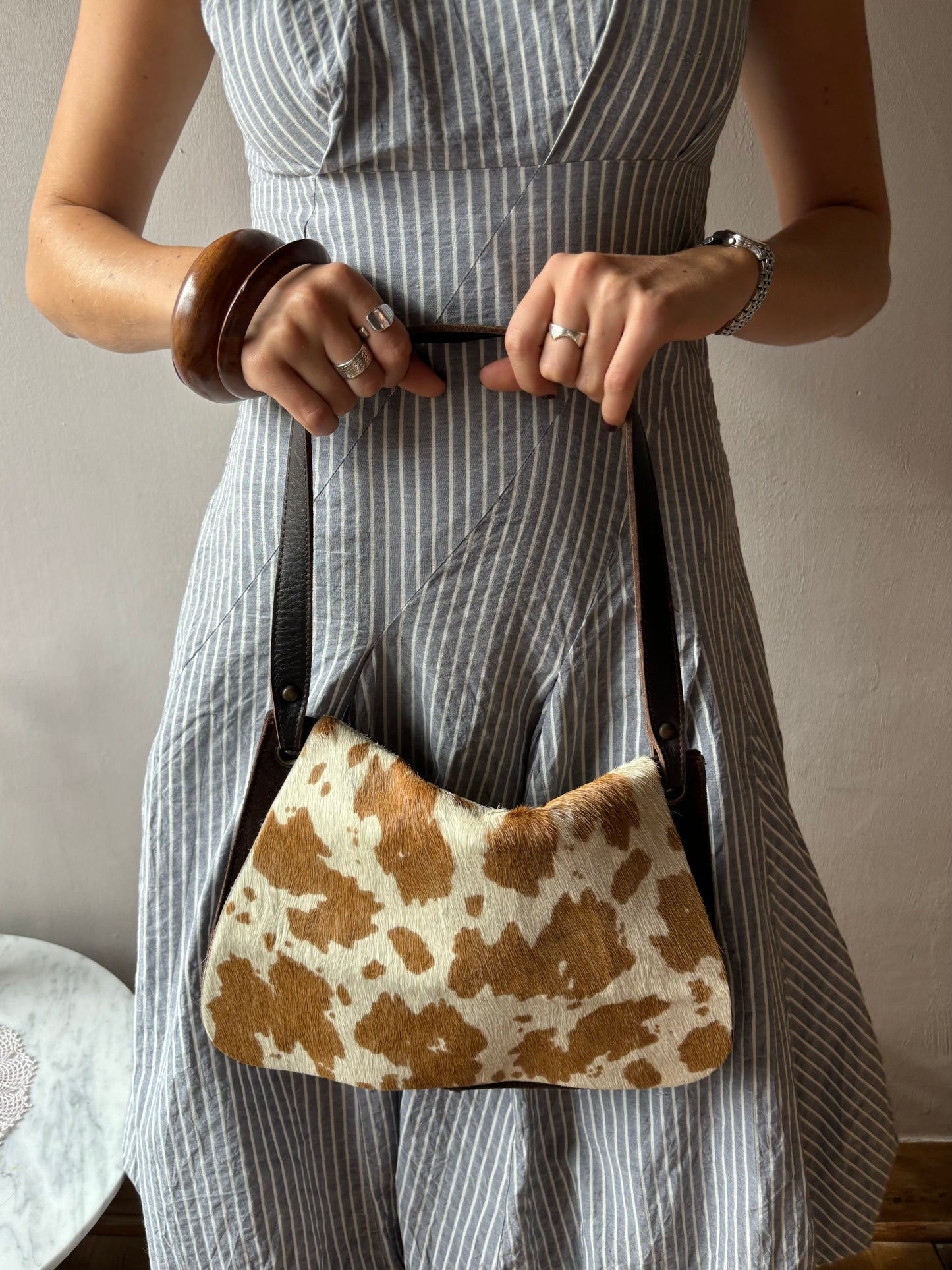 Torrens Pony Hair Cow Print Bag