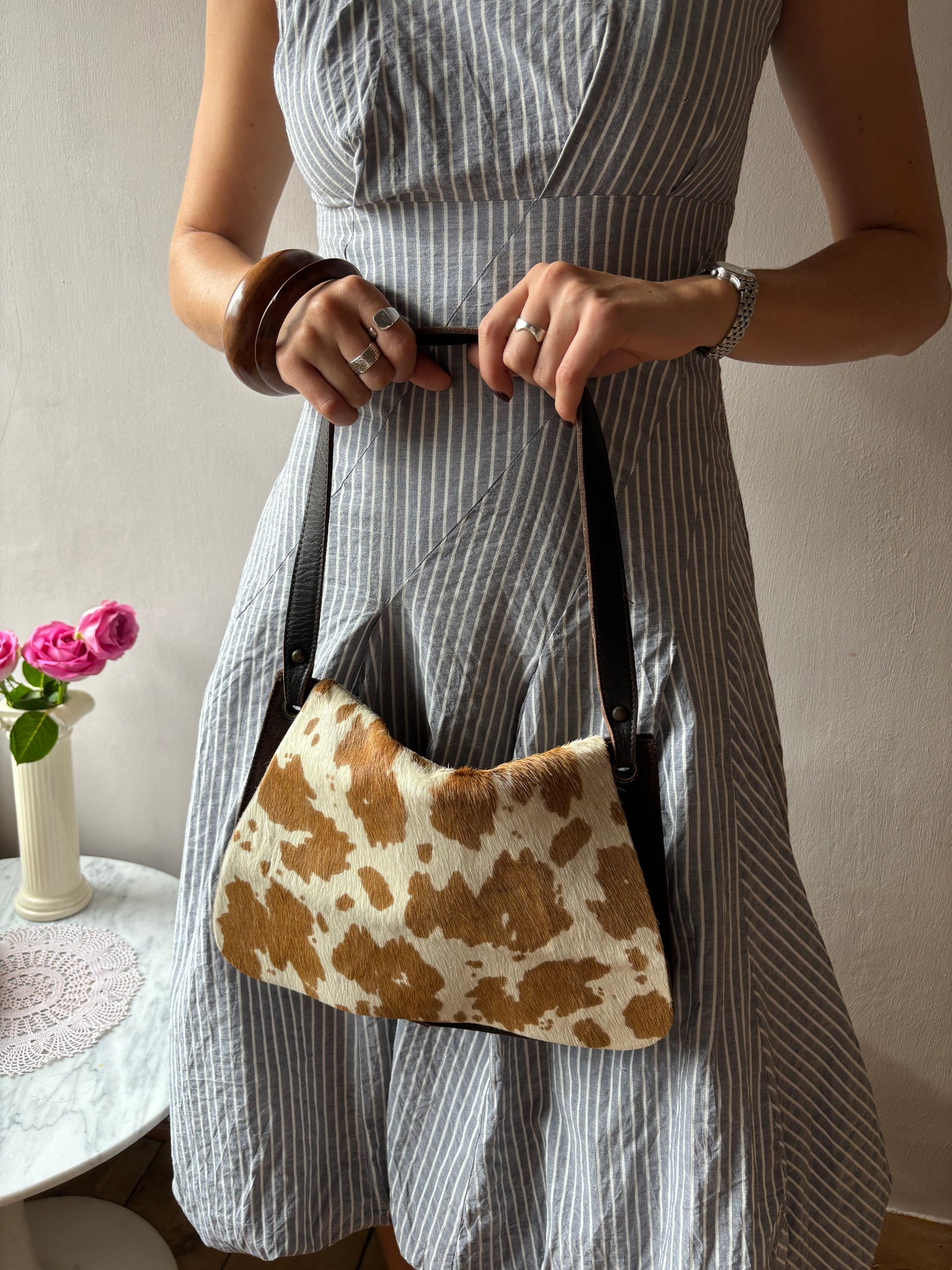 Torrens Pony Hair Cow Print Bag