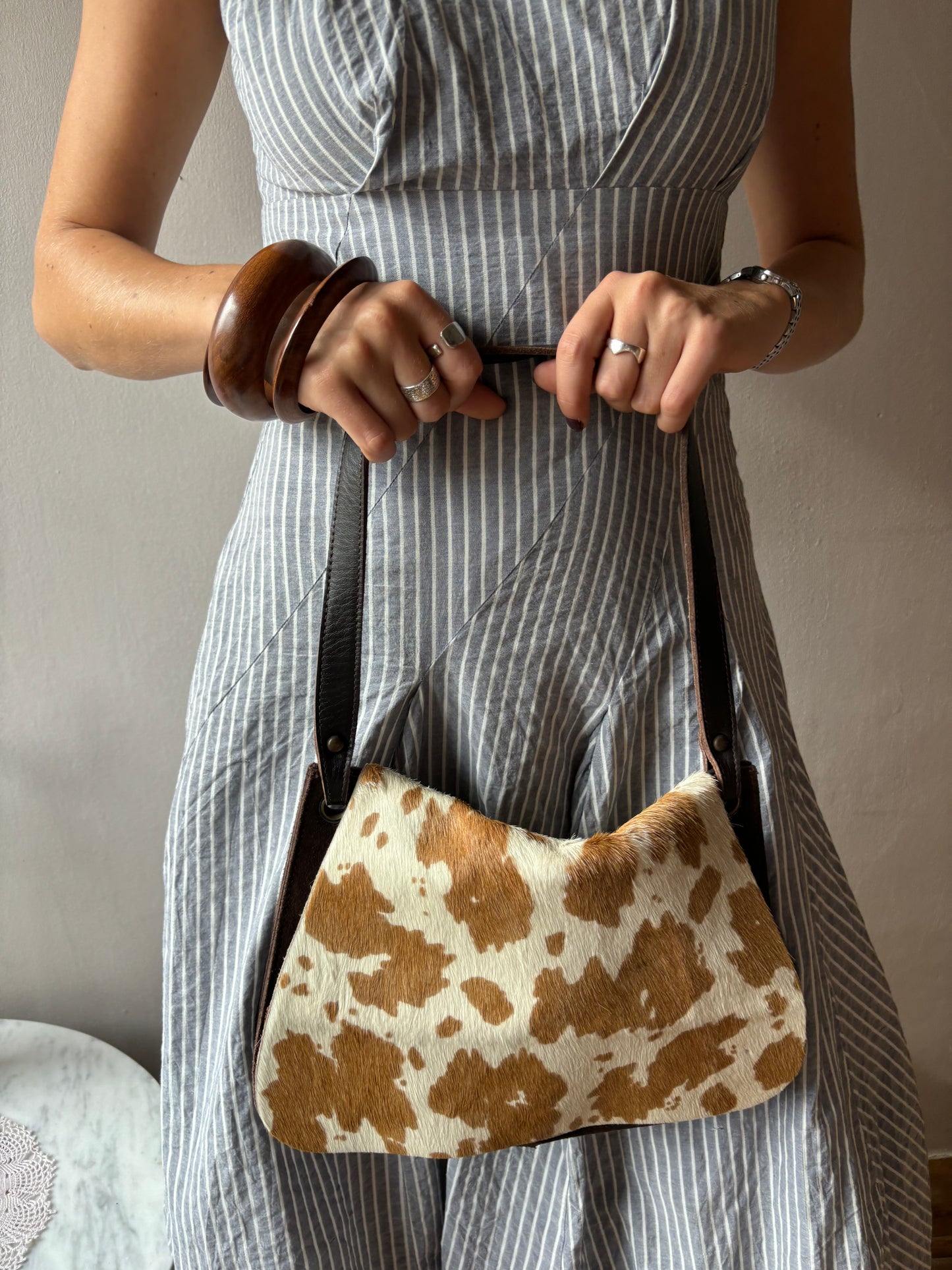 Torrens Pony Hair Cow Print Bag