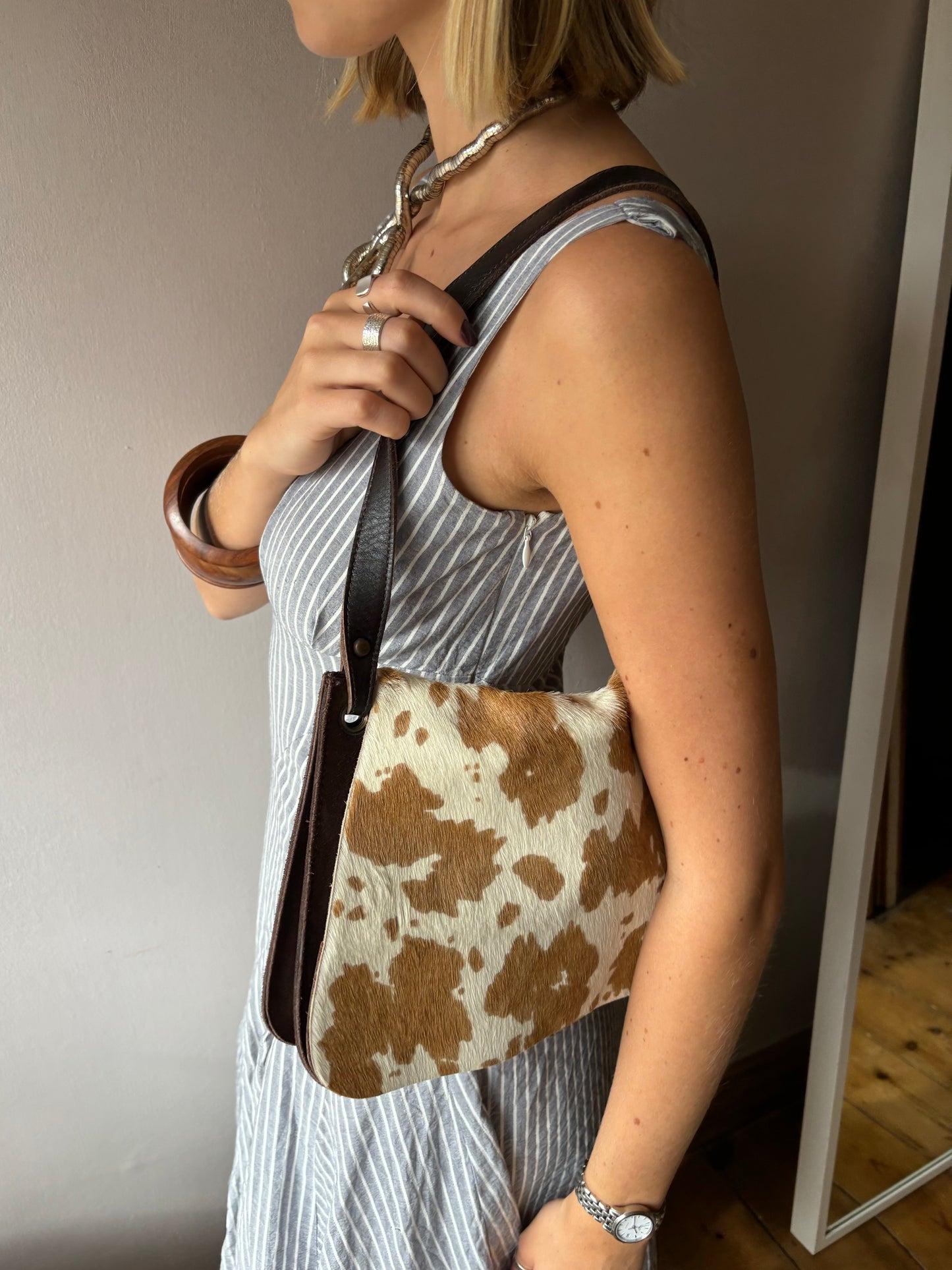 Torrens Pony Hair Cow Print Bag