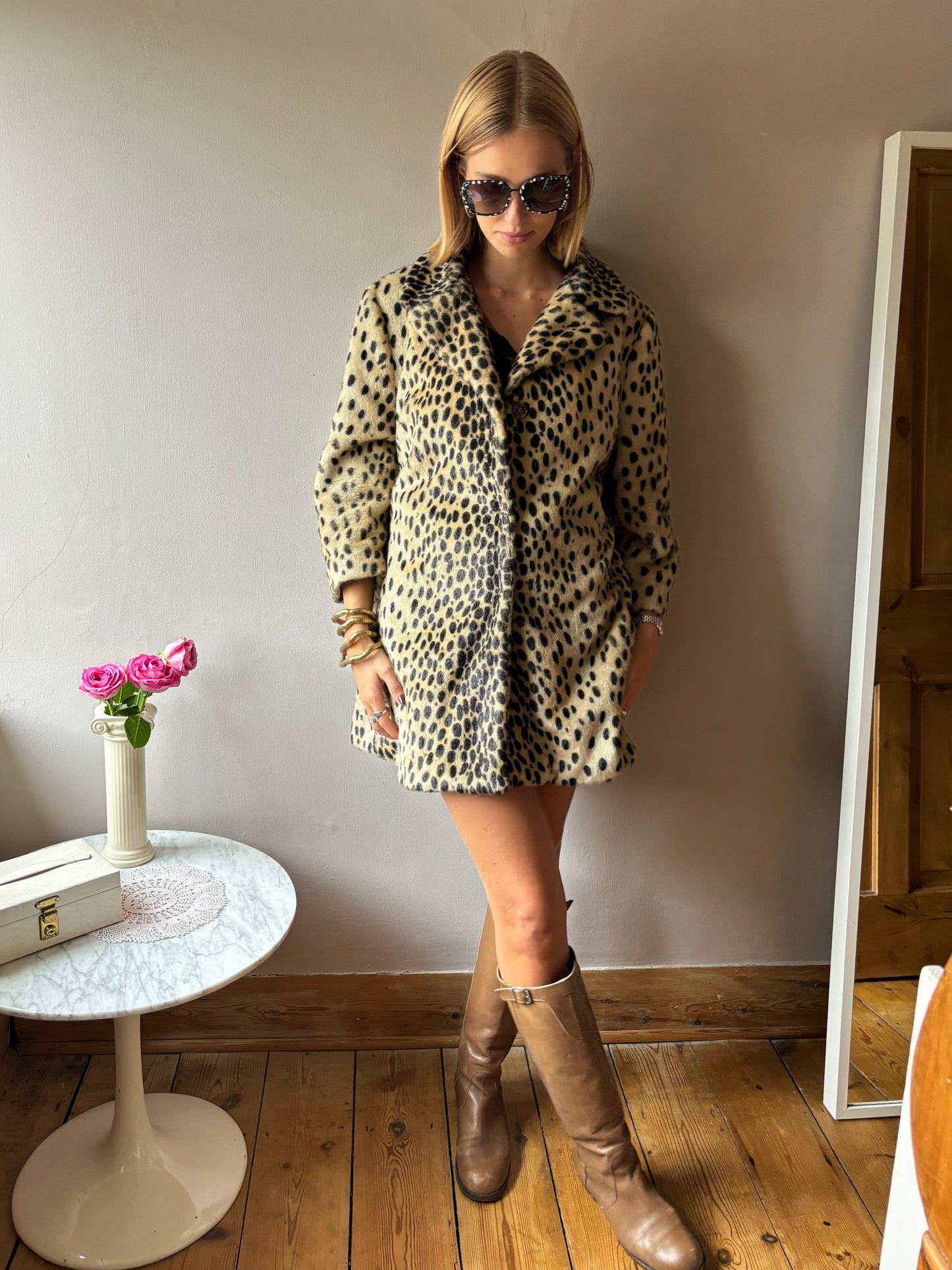 Vintage Cheetah Print Coat