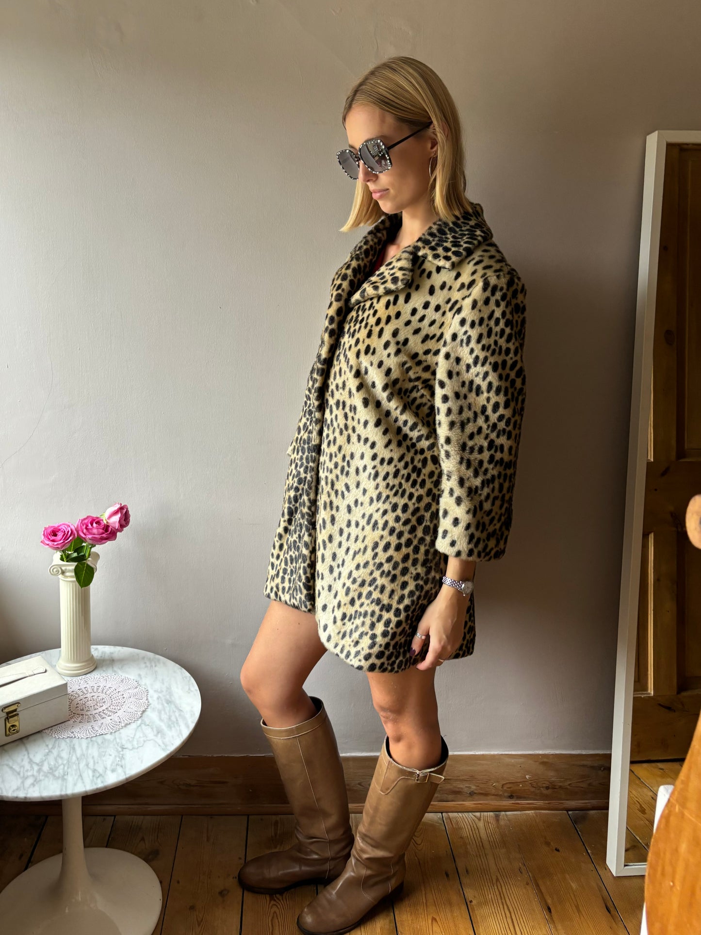 Vintage Cheetah Print Coat