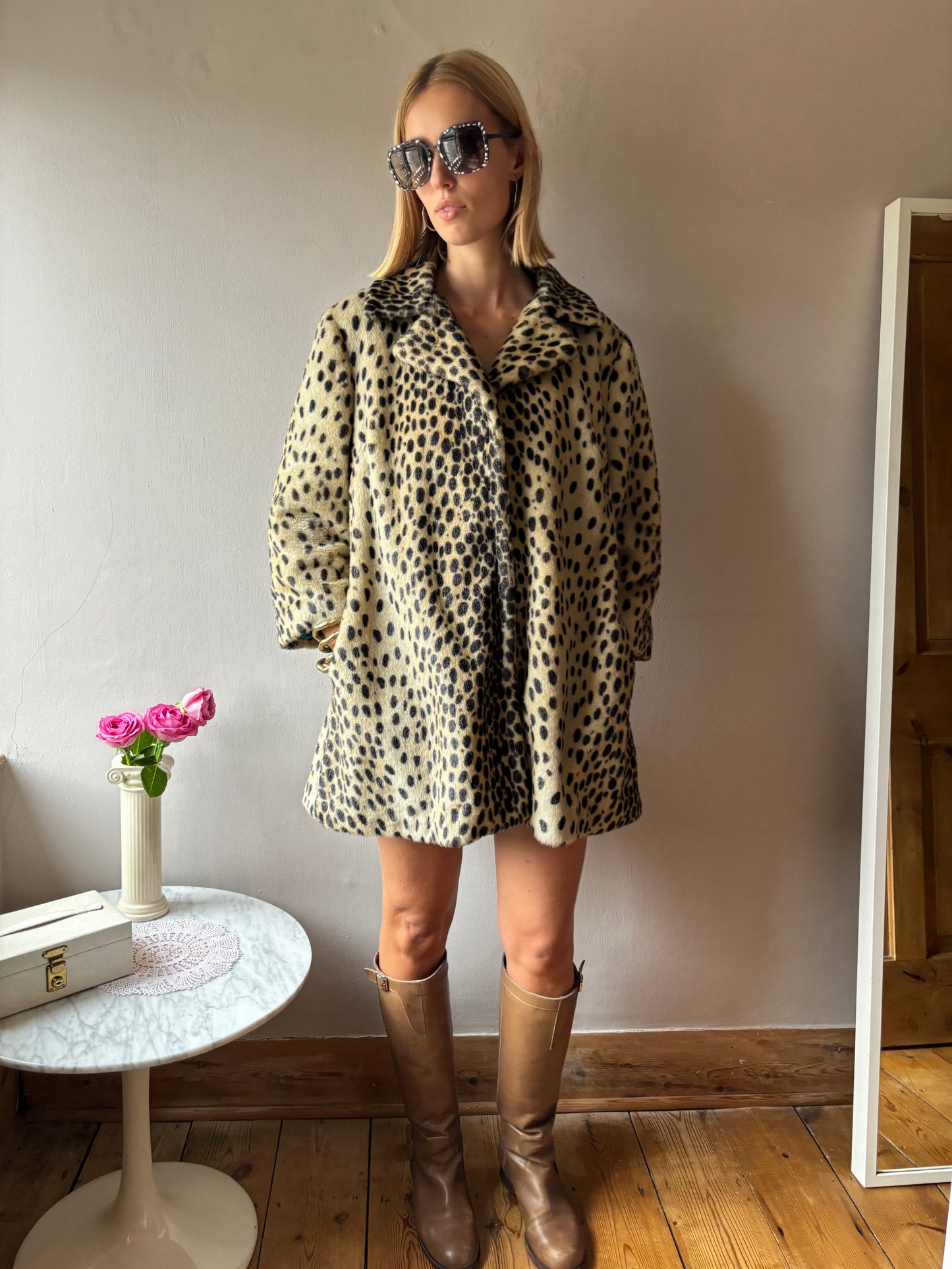 Vintage Cheetah Print Coat