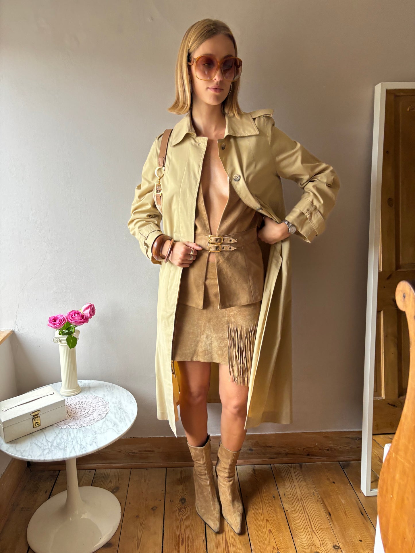 Vintage Camel Trench Coat