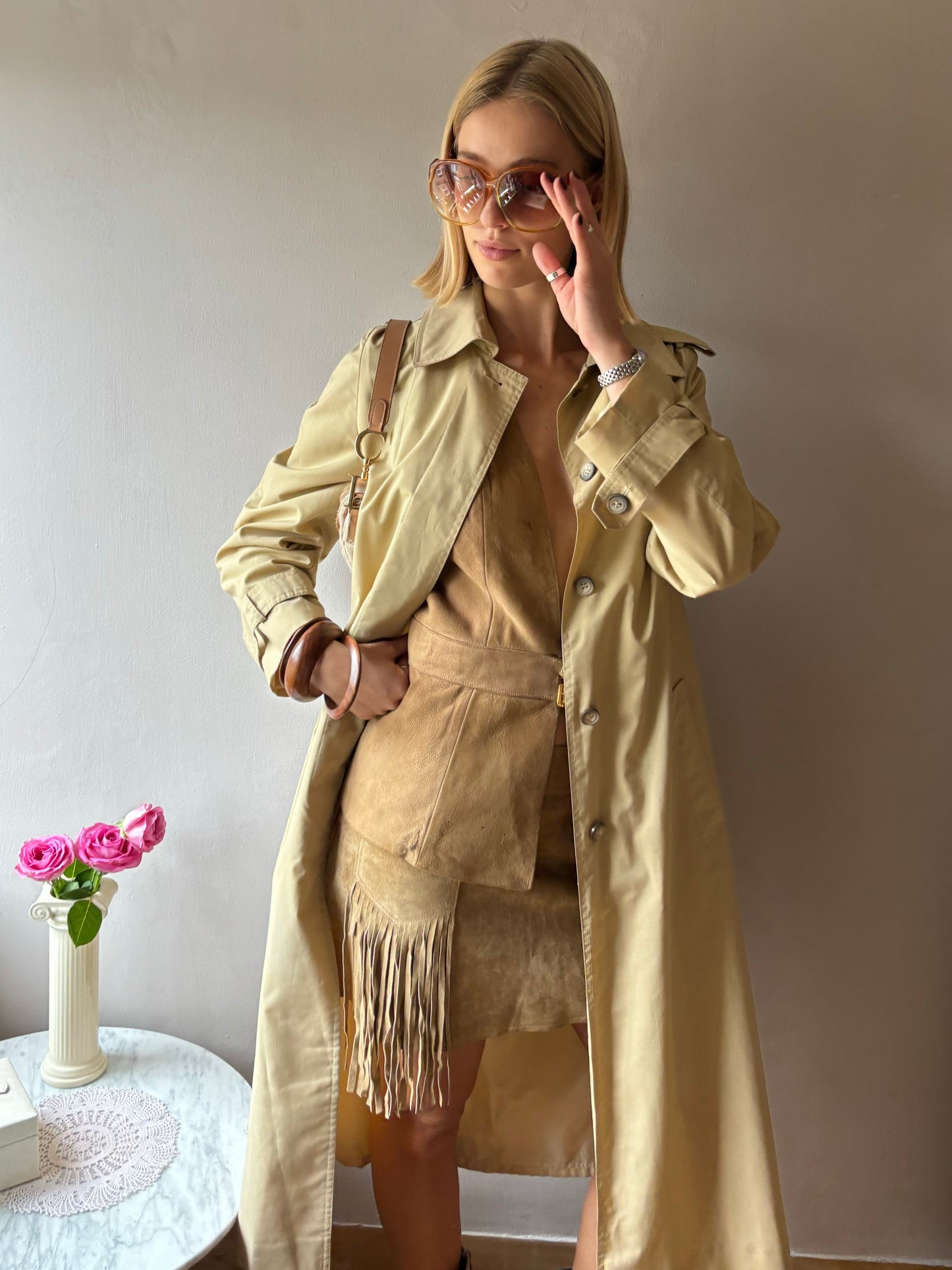 Vintage Camel Trench Coat