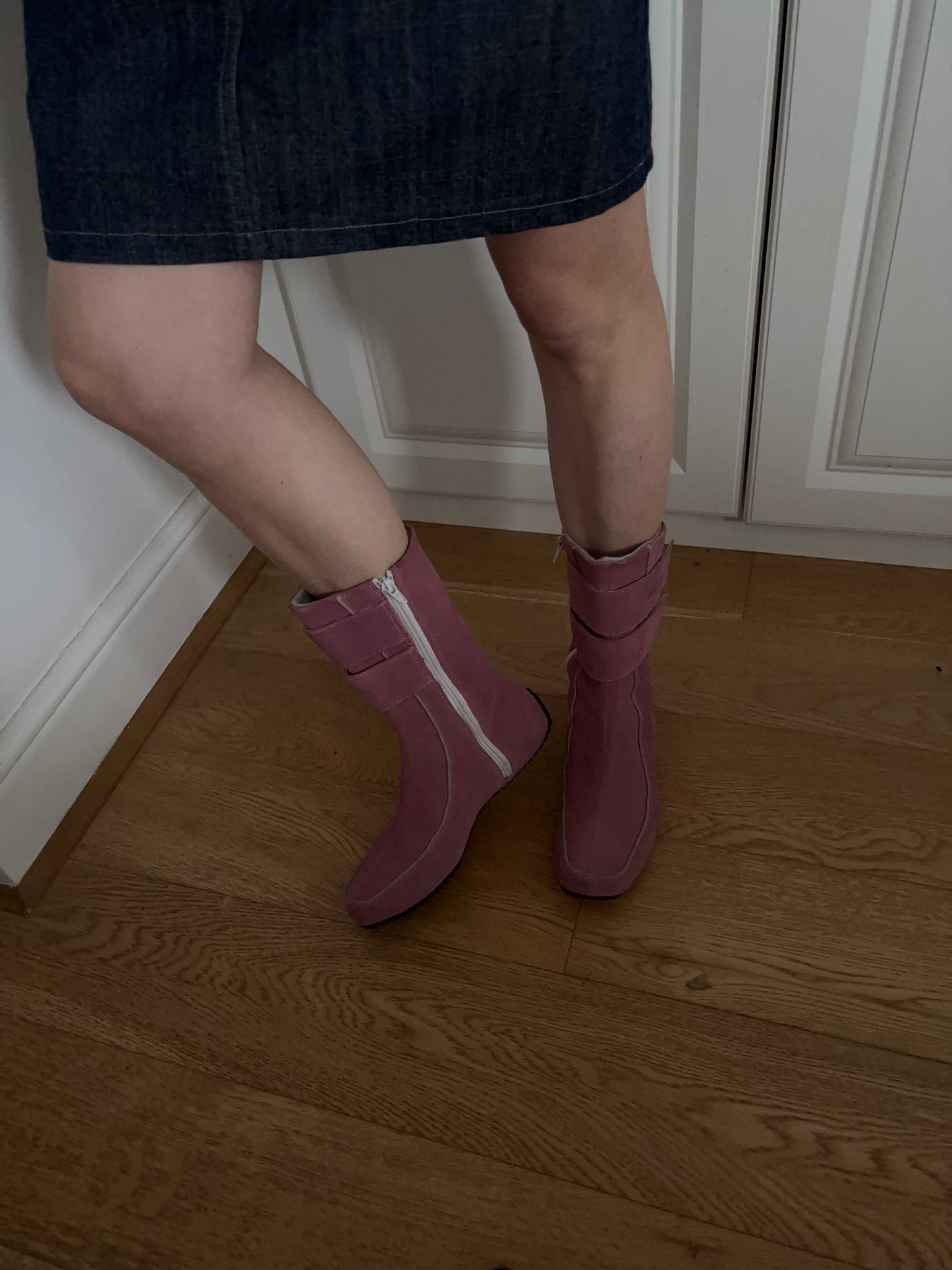 Chilli Pepper Pink Suede Boots