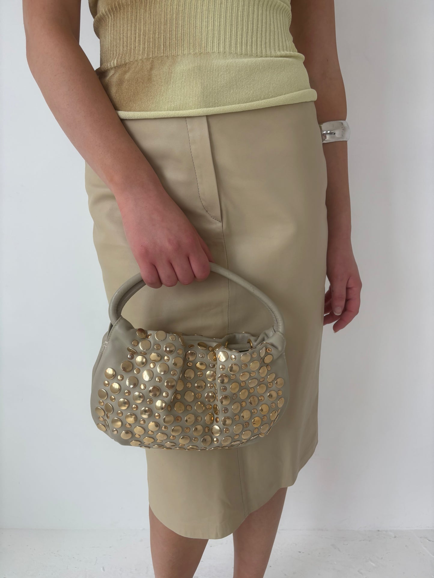 Harvey Nichols Butter Yellow Leather Skirt