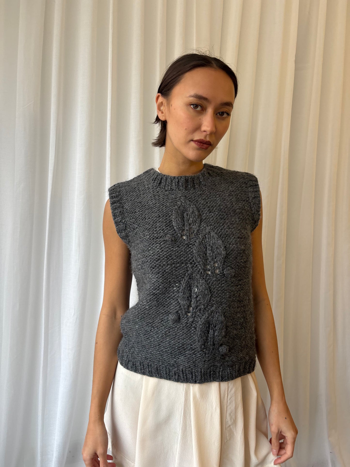 Vintage Grey Knit Vest