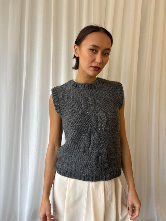 Vintage Grey Knit Vest