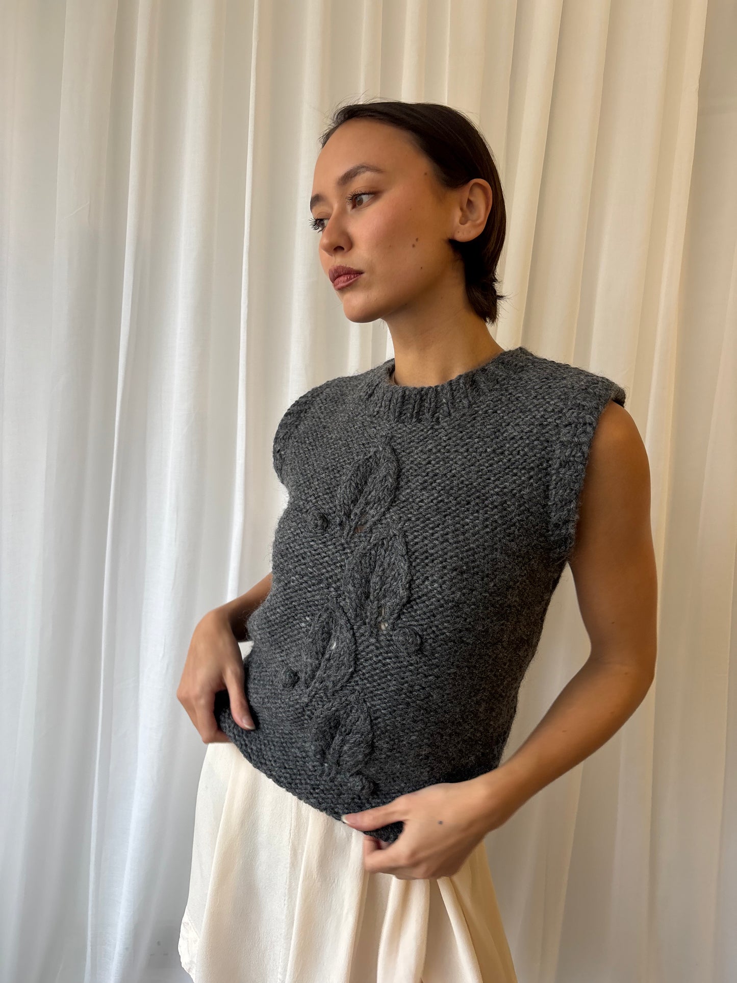 Vintage Grey Knit Vest