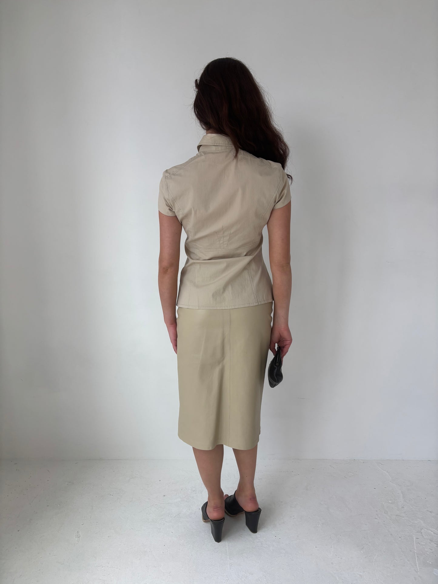 Harvey Nichols Butter Yellow Leather Skirt