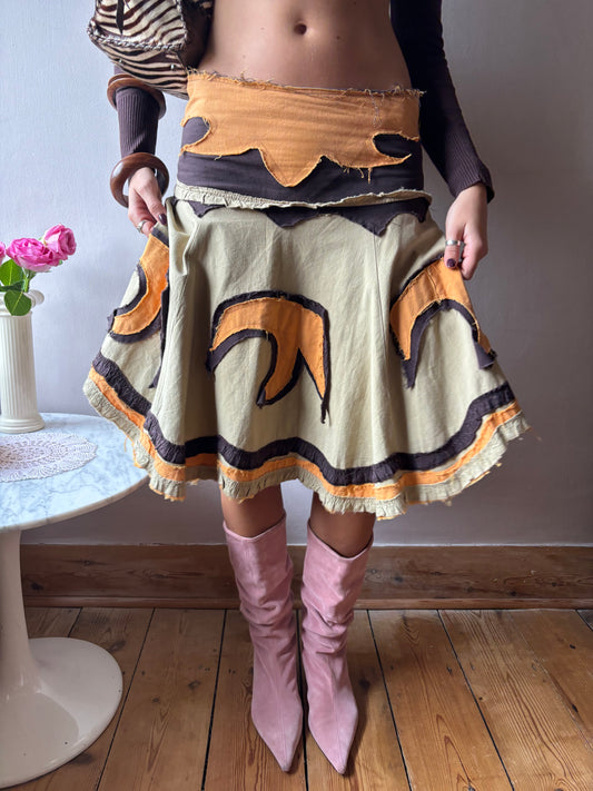 Sparring Western Patch Appliqué Skirt