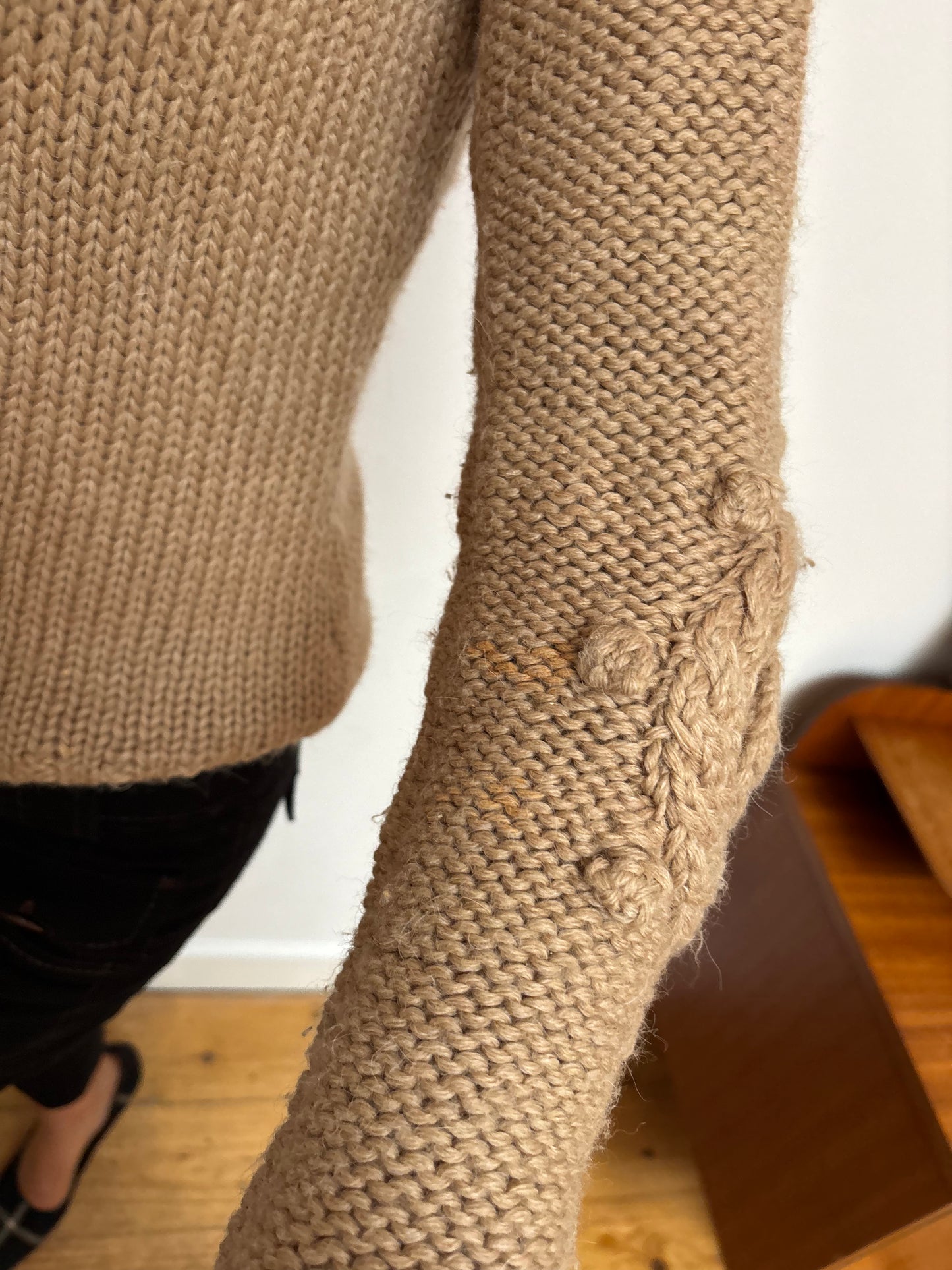 IKKS Beige Knit Cardigan