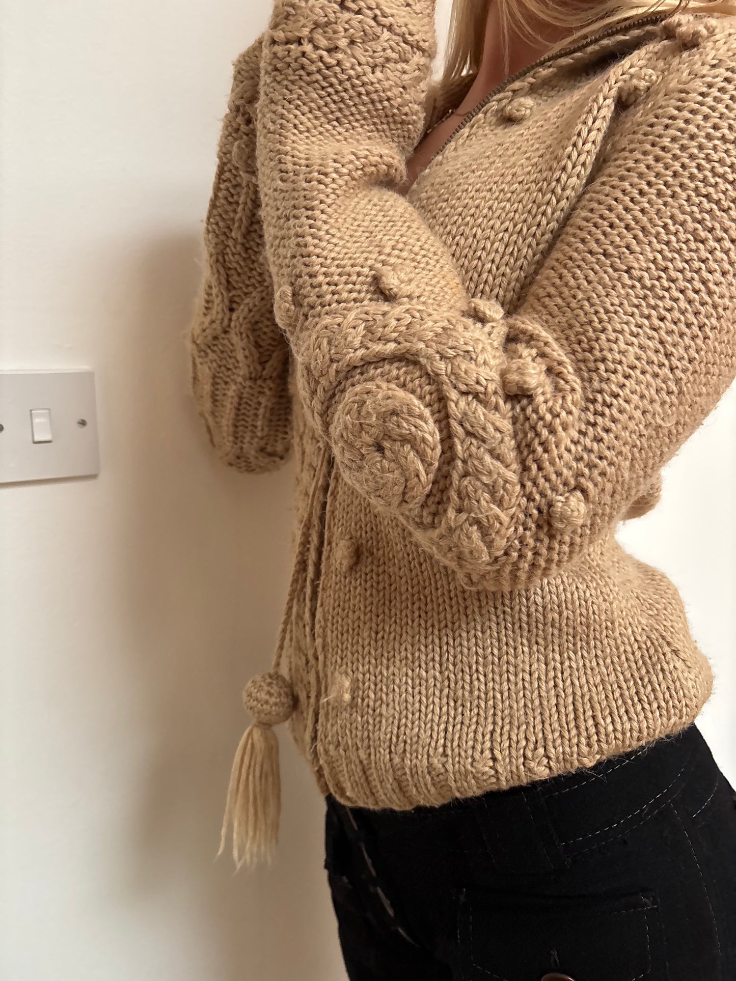 IKKS Beige Knit Cardigan