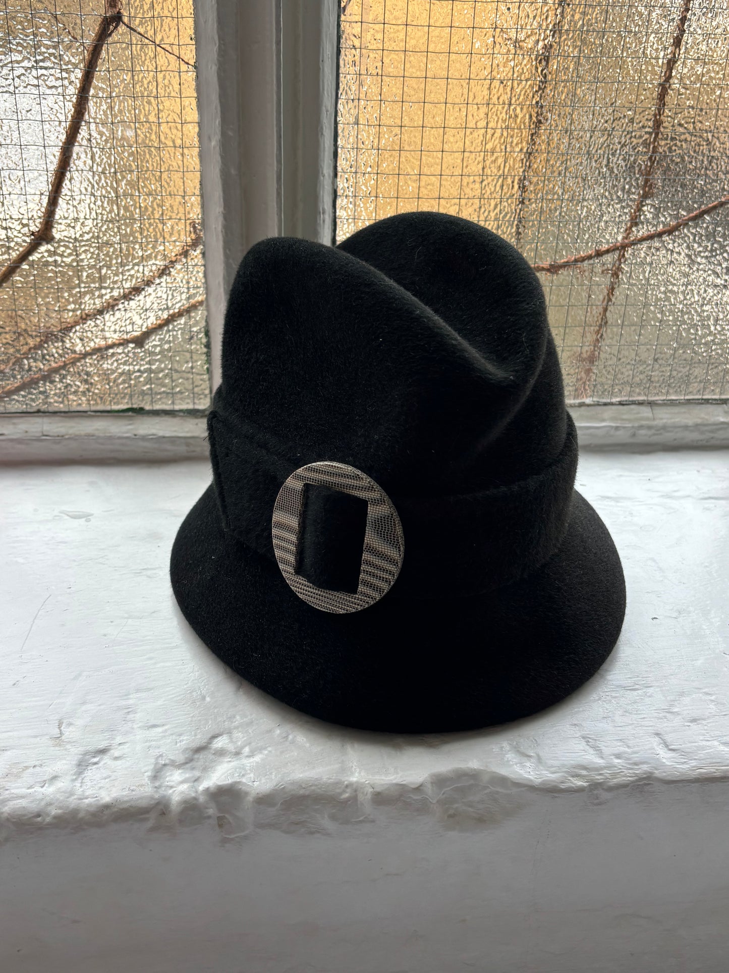 Vintage Black Wool Hat