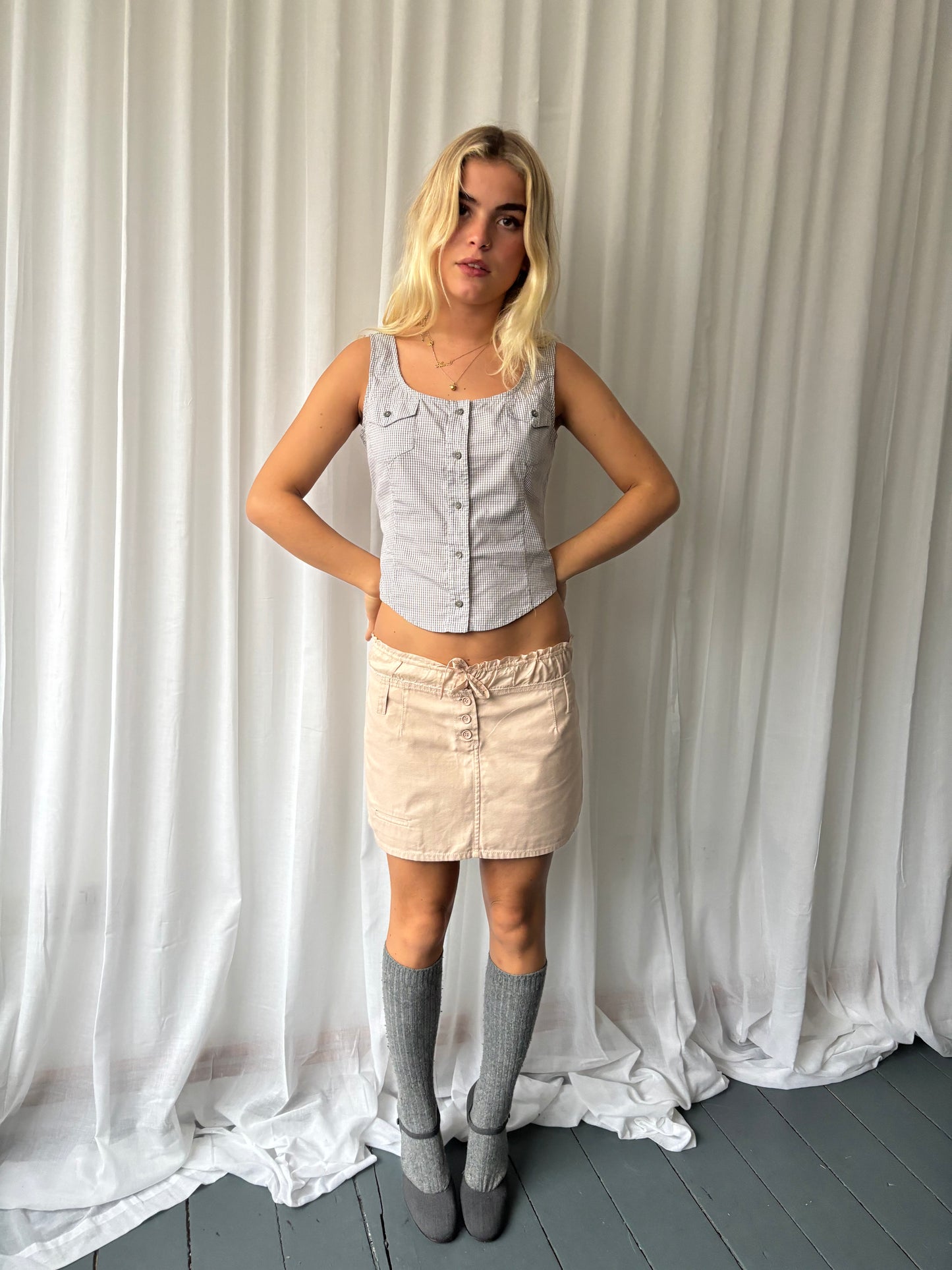 Miu Miu Nude Pink Skirt