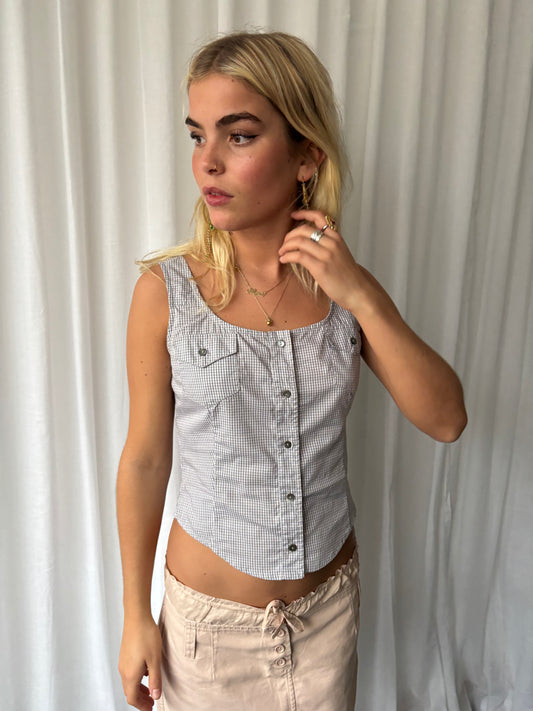 Miu Miu Grey Gingham Corset