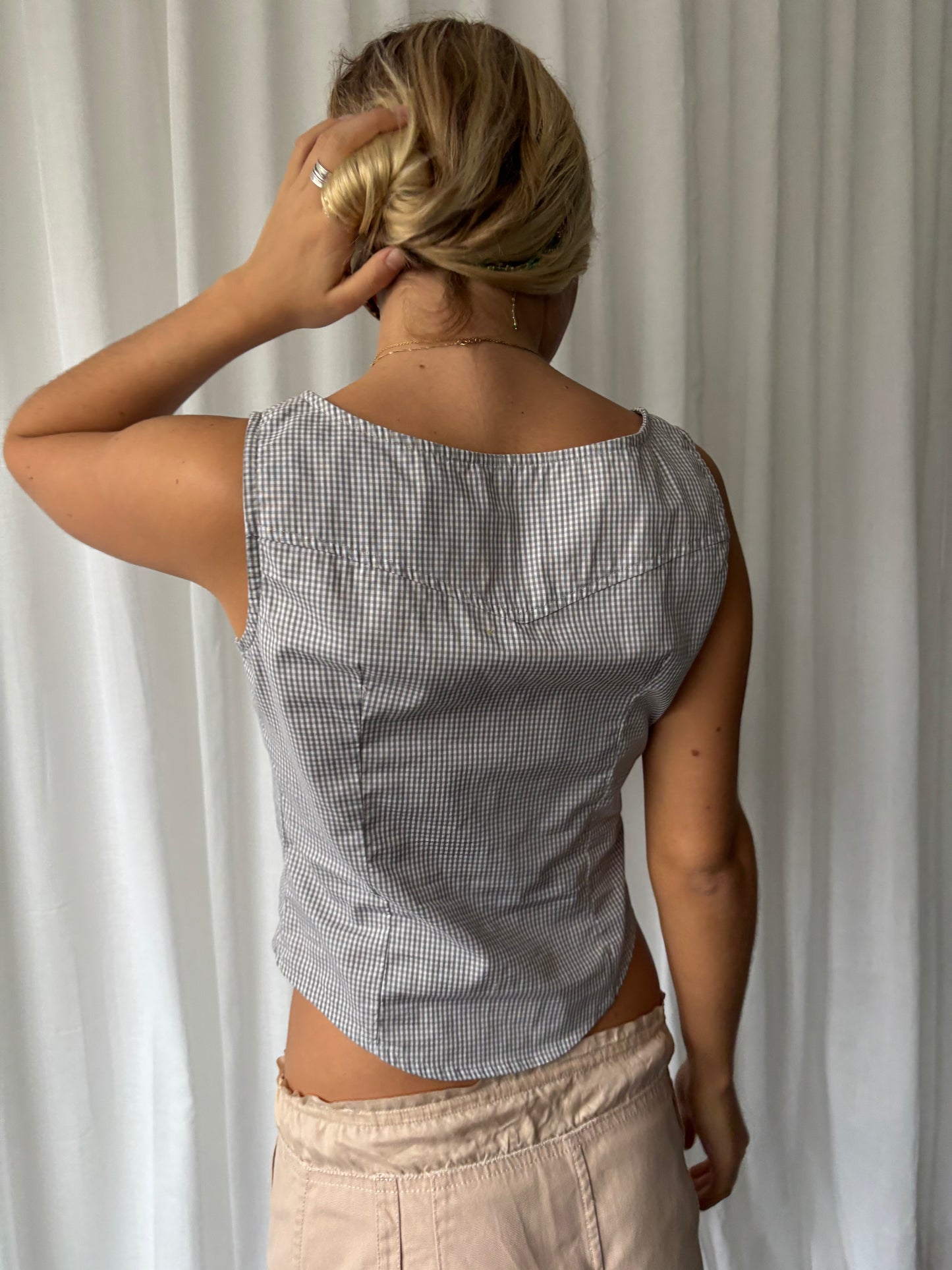 Miu Miu Grey Gingham Corset