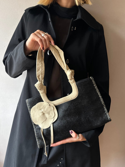 Russell & Bromley Pony Hair Black Bag