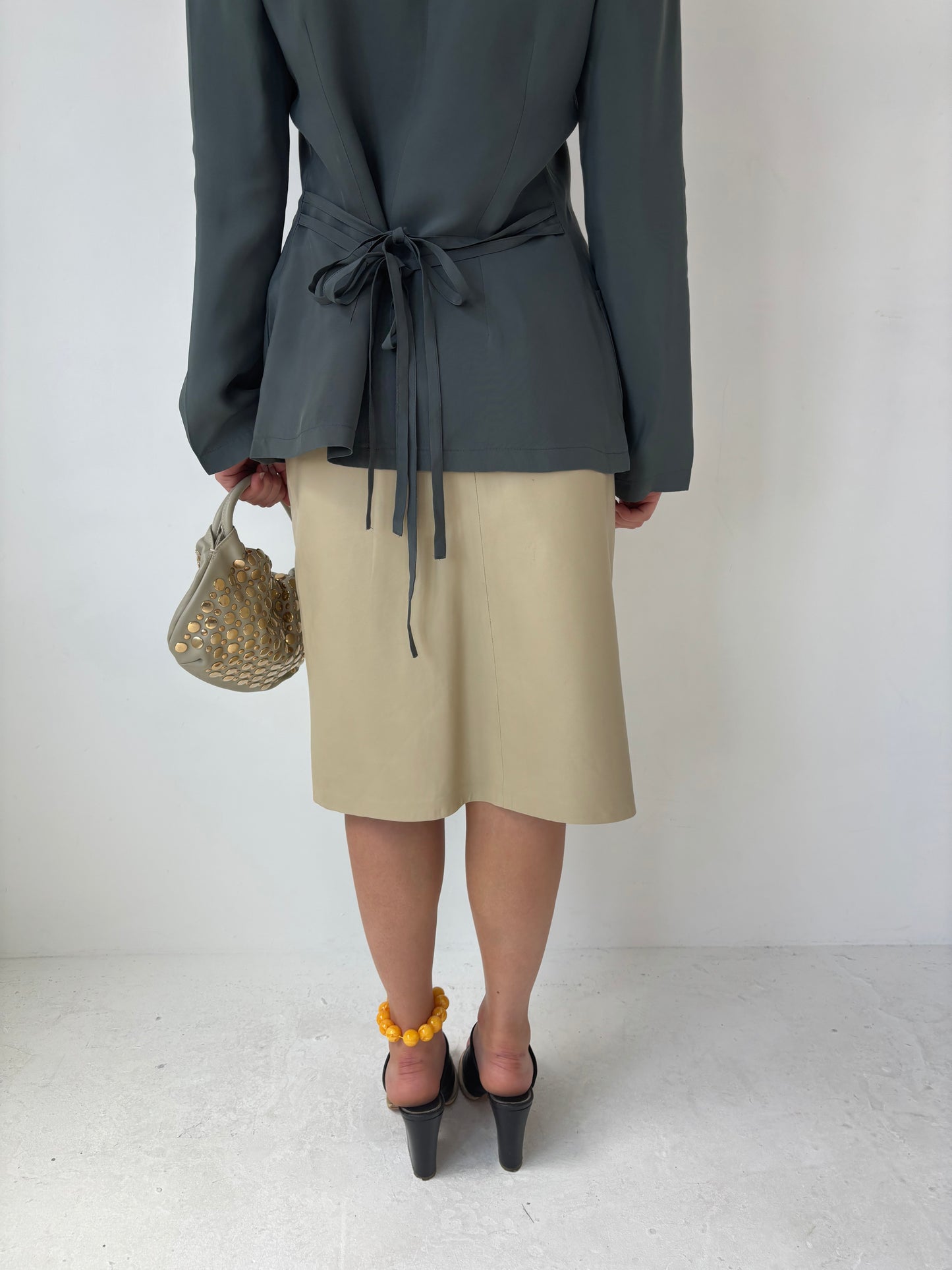 Harvey Nichols Butter Yellow Leather Skirt